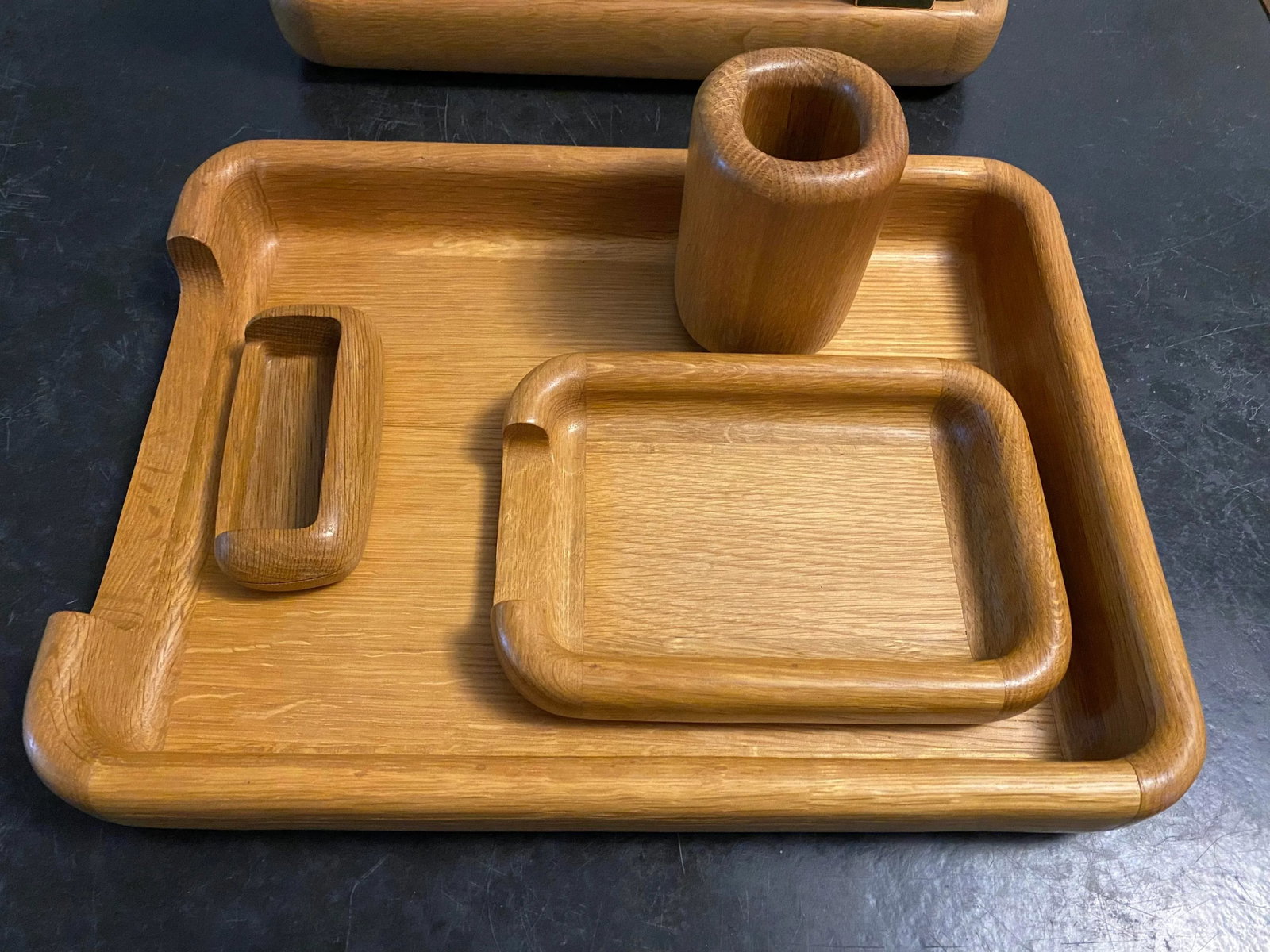 Mid-Century Eldon Woodline Desk Set, 5-Piece in Oak, Series 6500 - 8