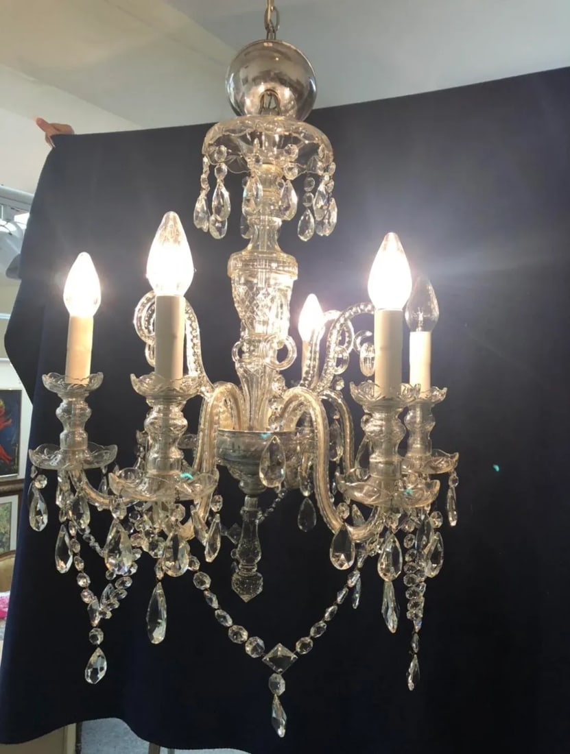 1960s Bohemian Schonbek Crystal Chandelier - 2