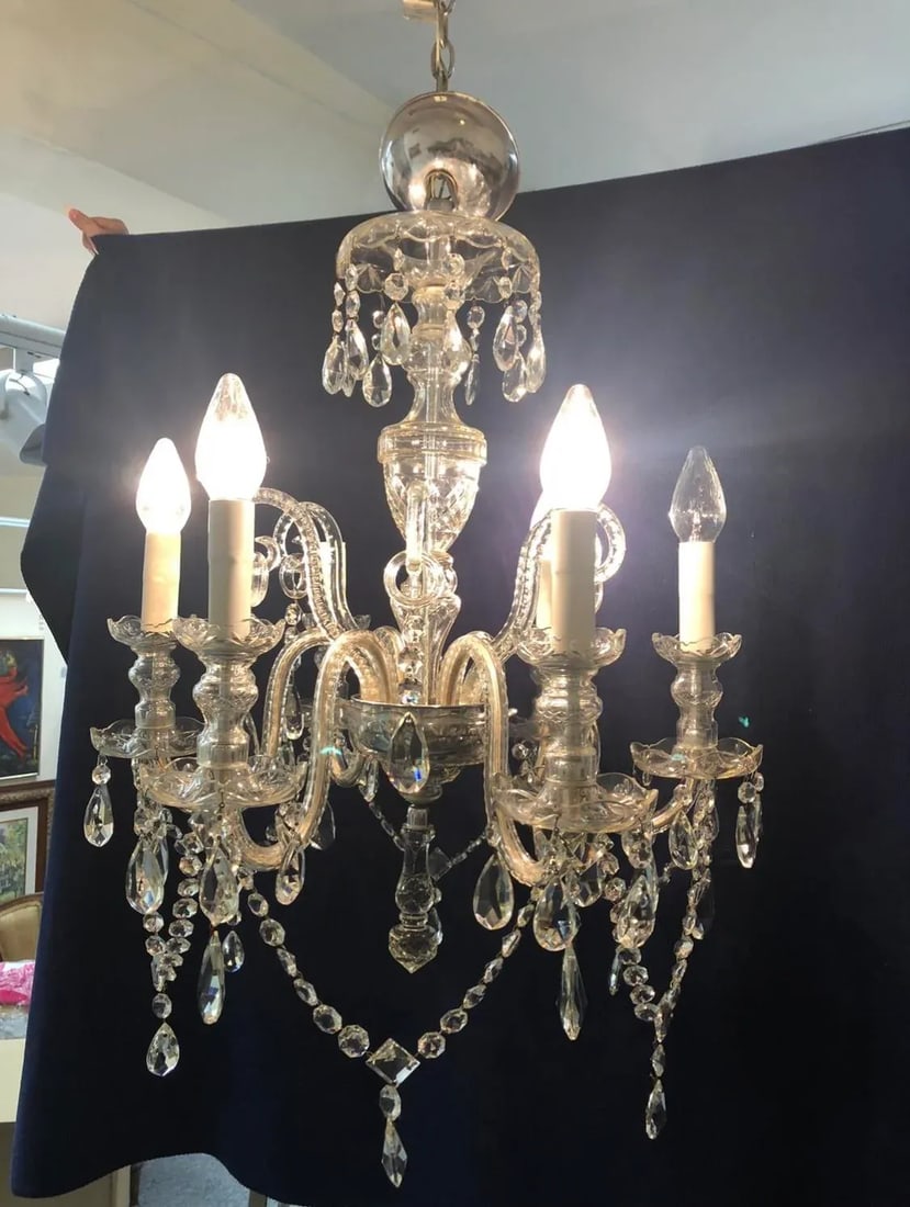 1960s Bohemian Schonbek Crystal Chandelier - 4