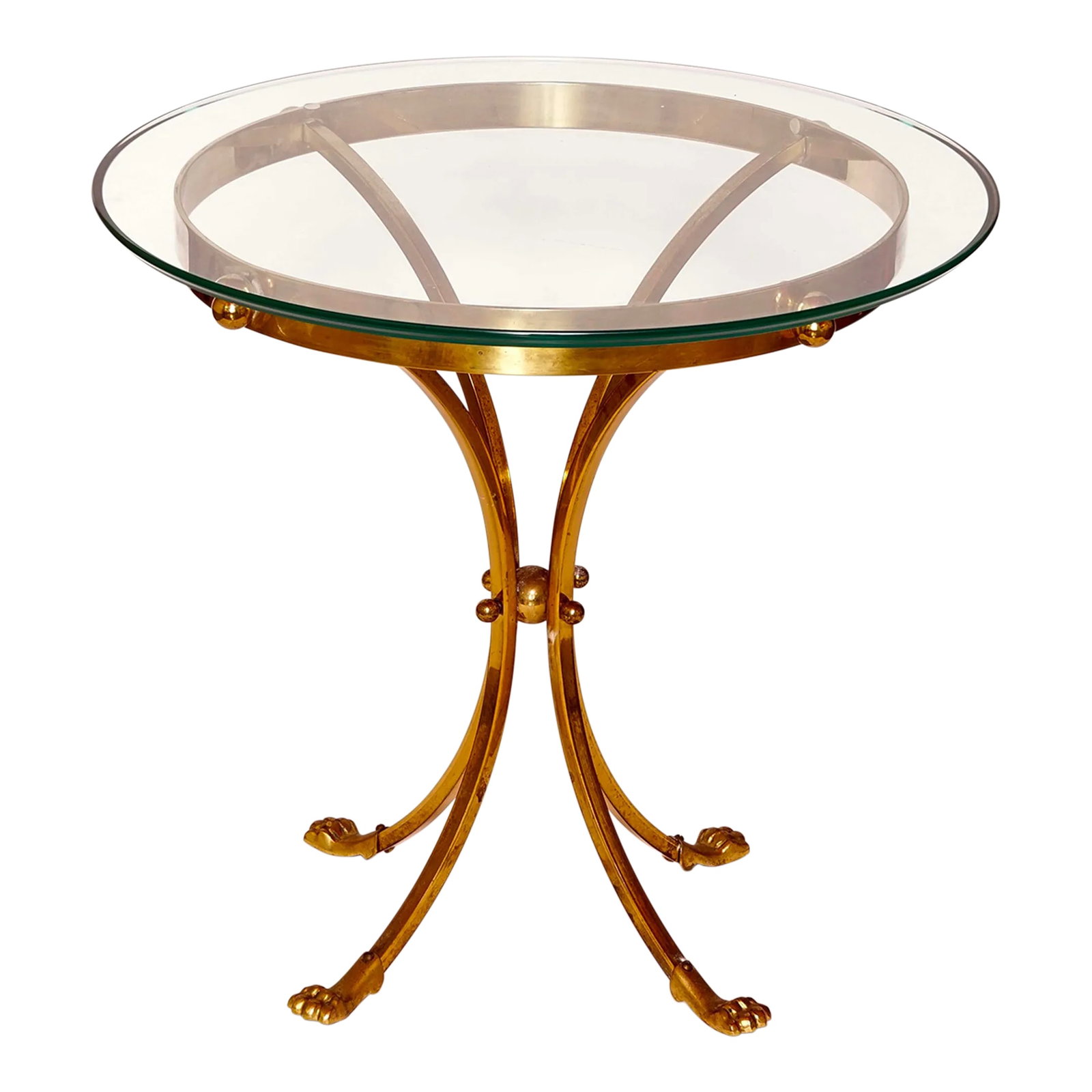 Vintage French Brass and Glass Round Garden Table (1 of 12)