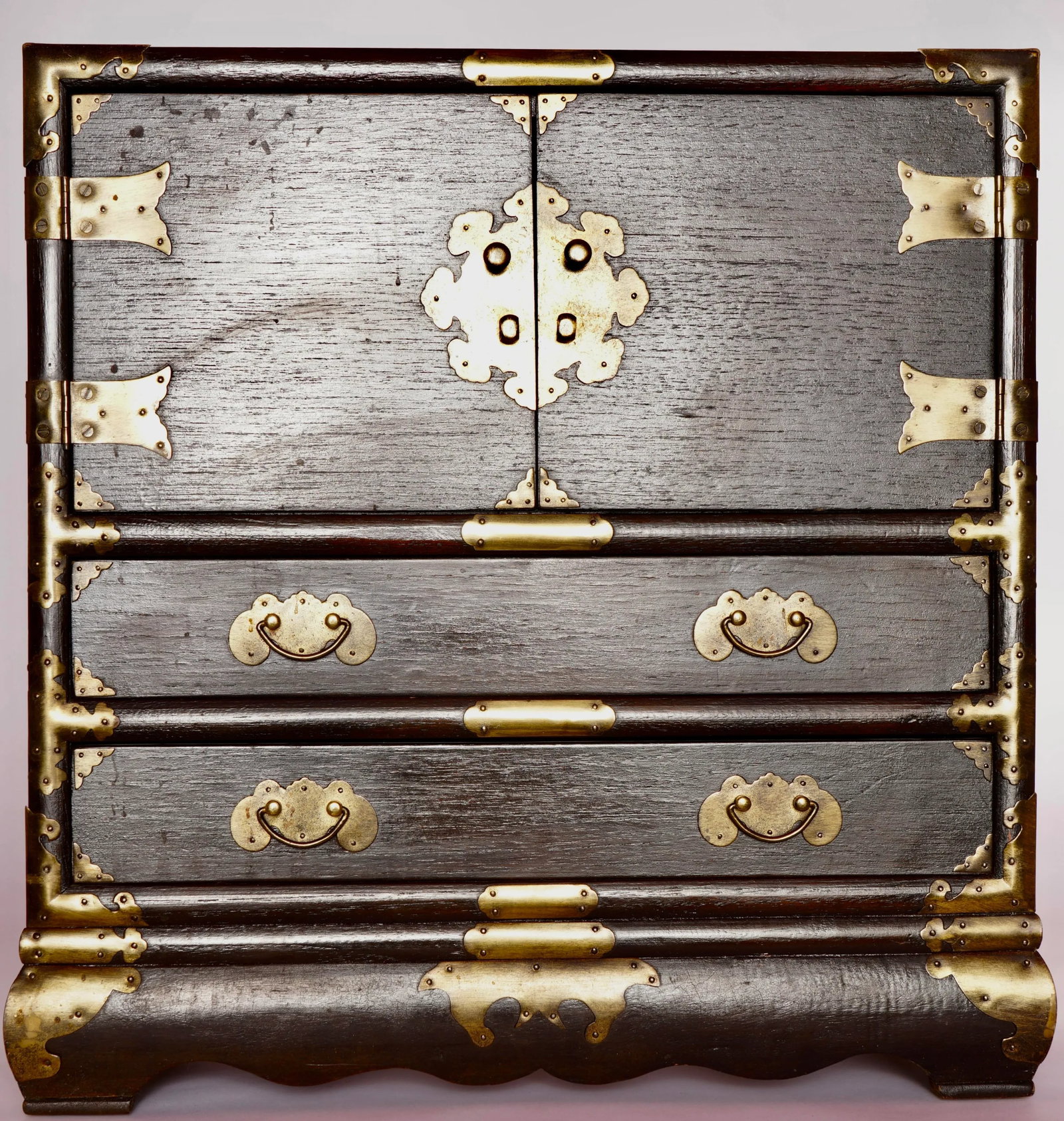 1970s Vintage Korean Tansu Style Jewelry Chest - 2