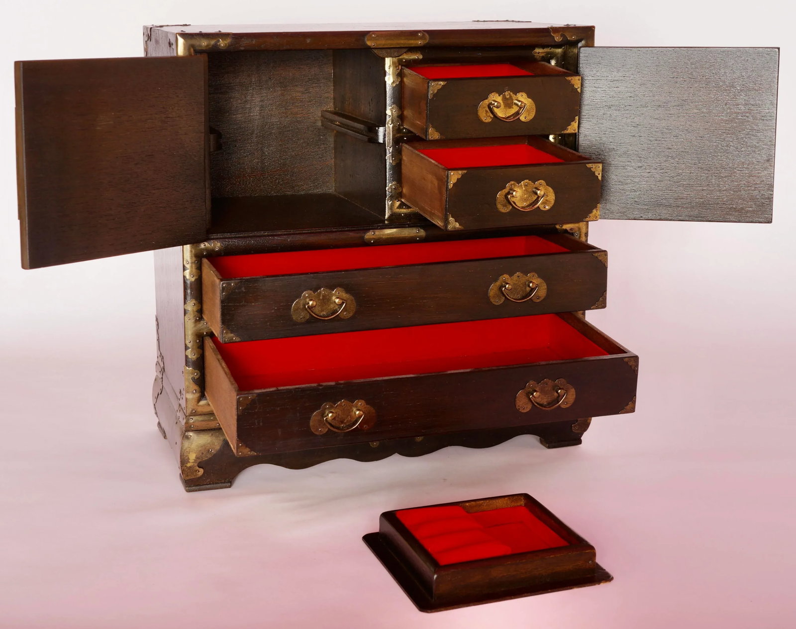 1970s Vintage Korean Tansu Style Jewelry Chest - 7