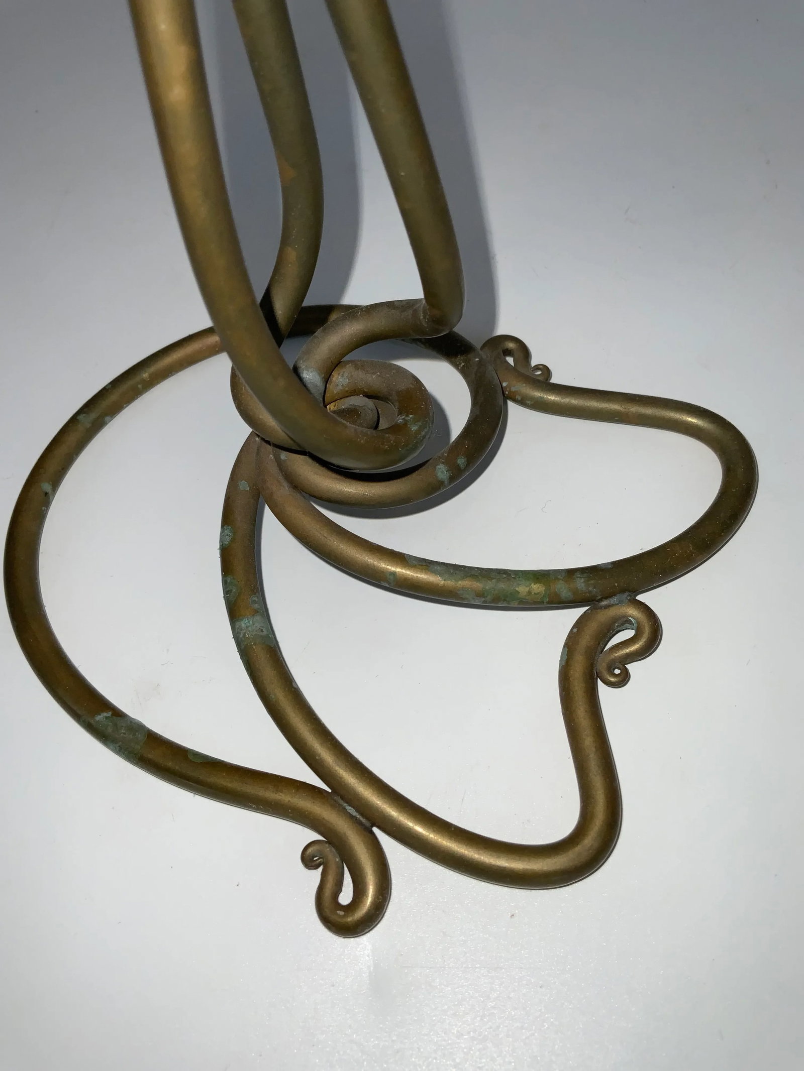 Vintage Hand Wrought Brass Three Arm Candleholder by Joe Spoon Metal Smith - 9