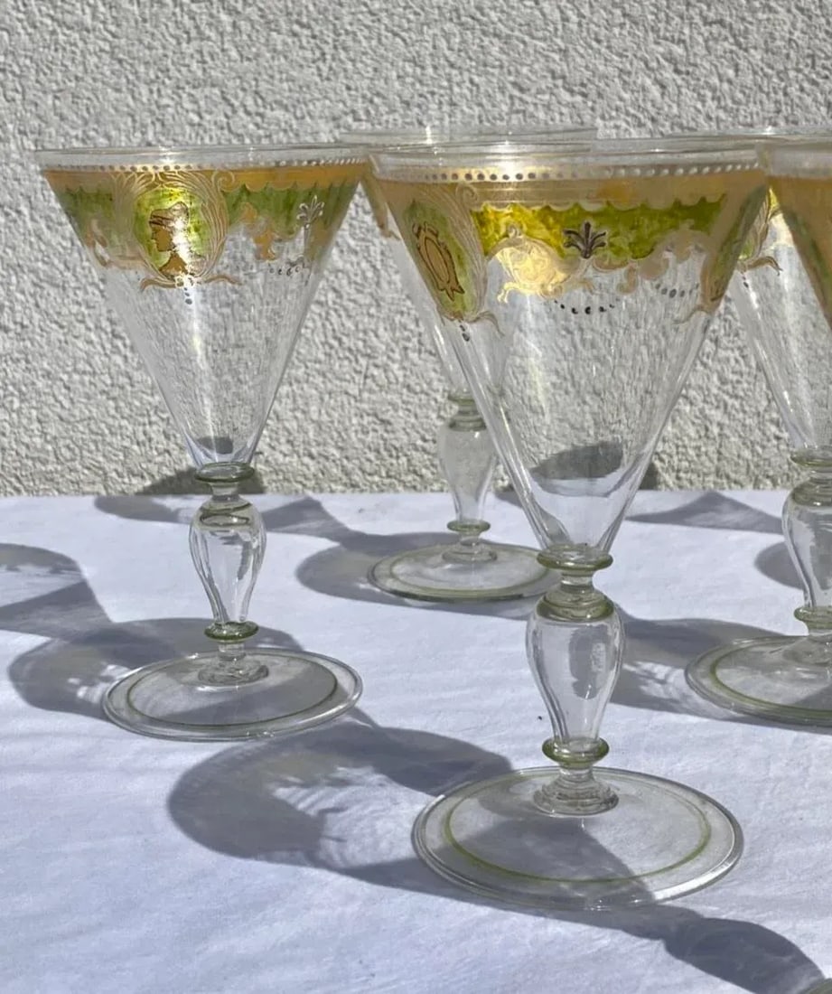 Vintage Murano Attributed Glass Goblets- Set of 12 - 5