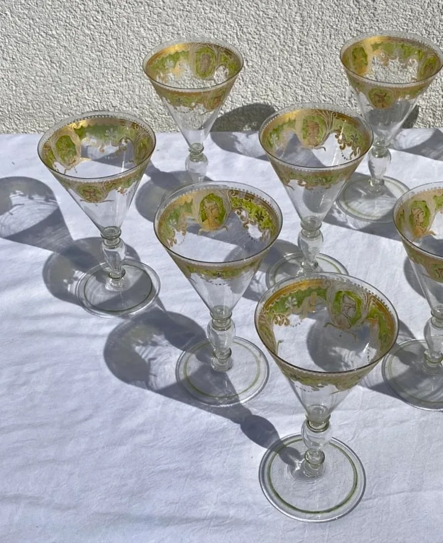 Vintage Murano Attributed Glass Goblets- Set of 12 - 6