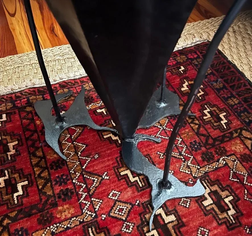 1960s Mid-Century Modern Brutalist Hand Wrought Iron Umbrella Stand - 4