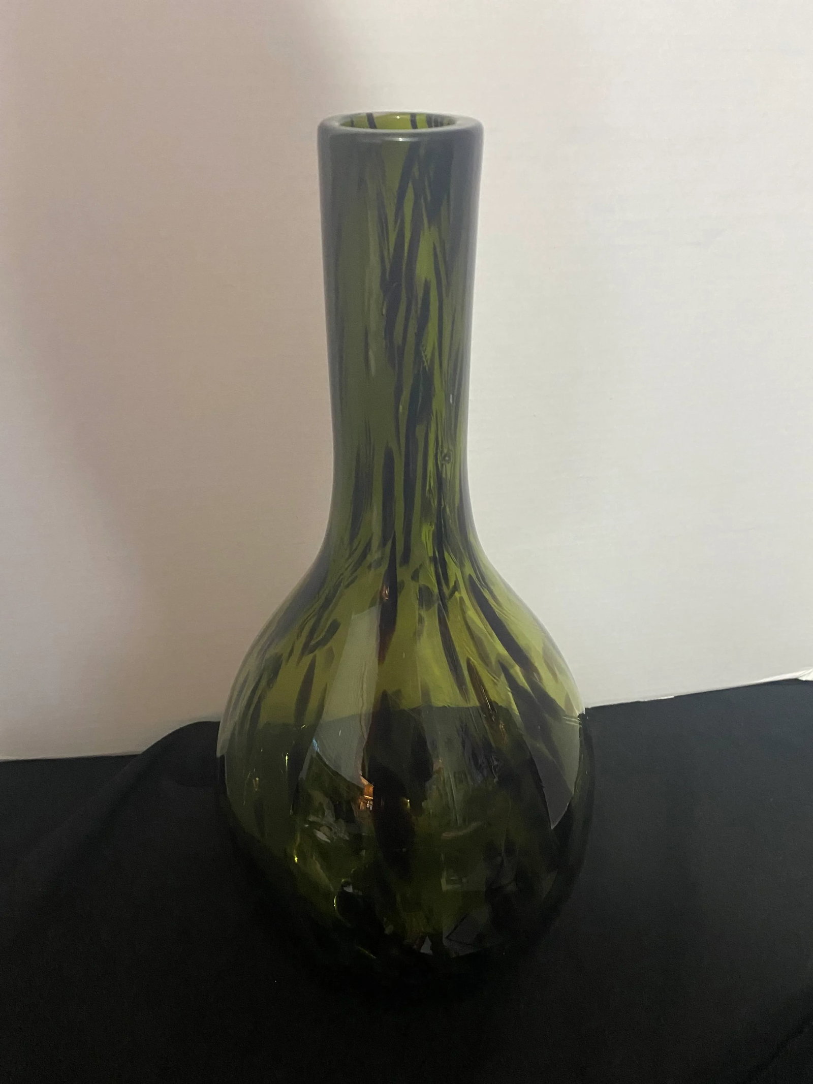 1970s Large Green Tortoise Opaque Mid-Century Modern Murano Vase - 8