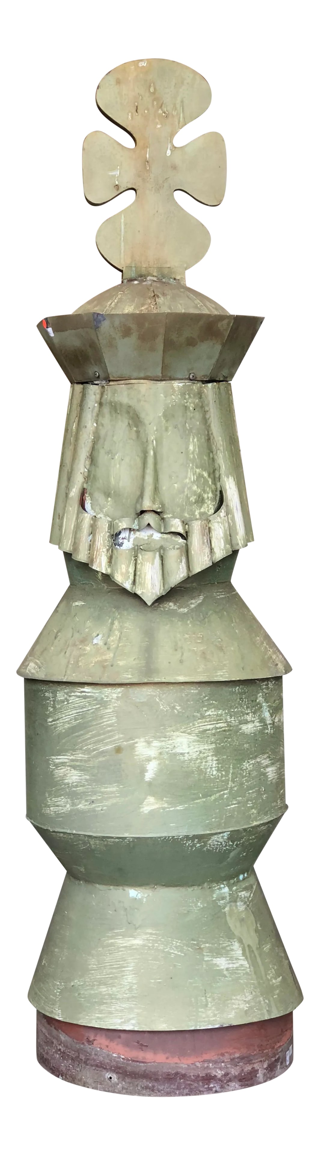 King Chess Piece Chimney Pot: This is what is known as a chimney cap or chimney pot . It is used at the top of the chimney for architectural detail and design this used to keep the embers low . This amazing piece was salvaged alon