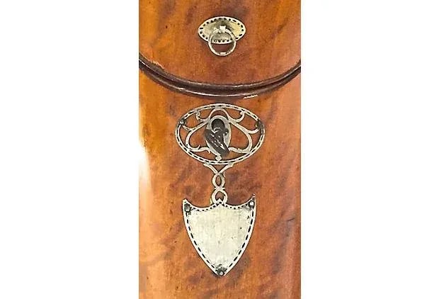 Antique English Burl-Wood Knife Box - 8
