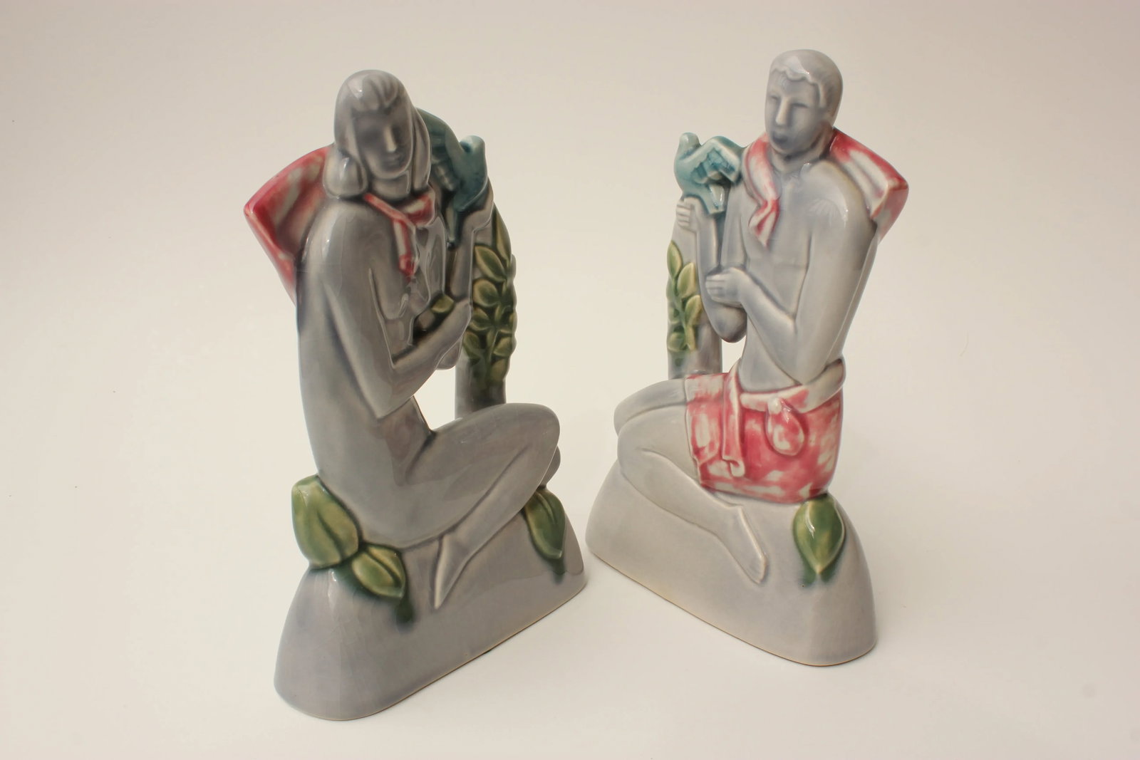 Art Deco Male and Female Sculpture - Pair - 3