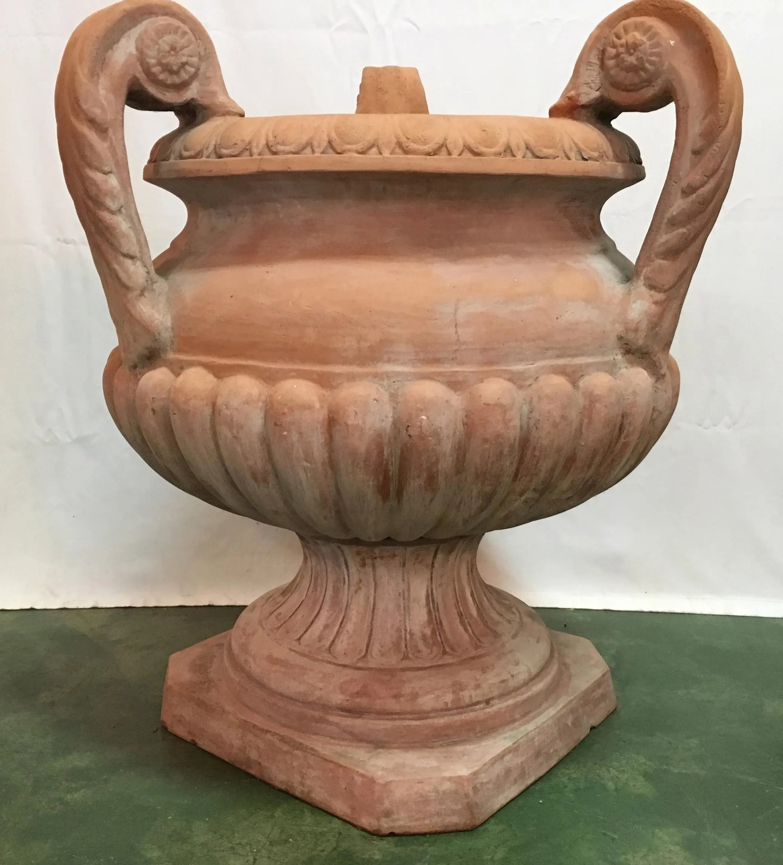 1950s Italian Terra Cotta Urn W/Three Arms - 5