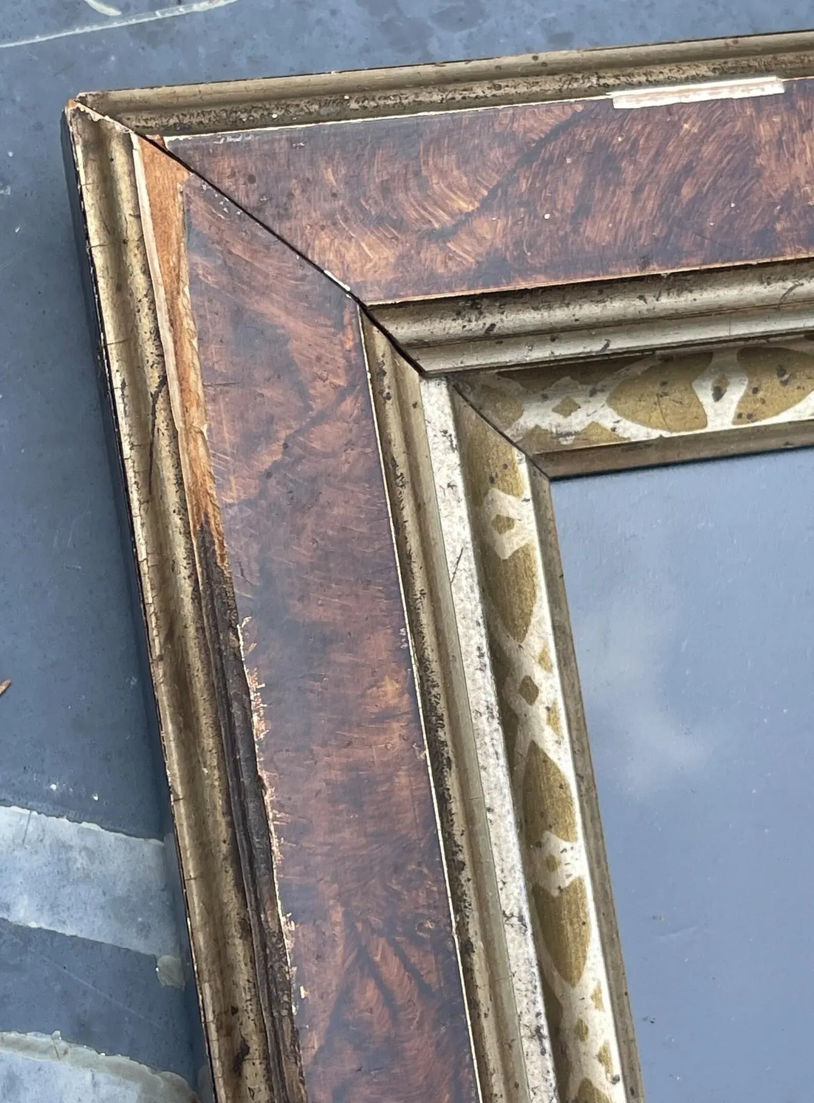 Antique 1912 Gauze Staggered 48 Star American Flag in Antique Gilt Frame - 4