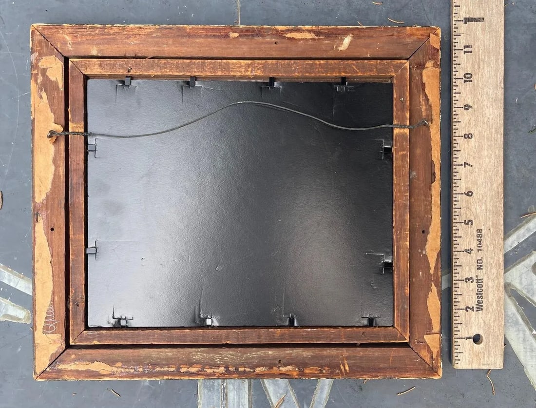 Antique 1912 Gauze Staggered 48 Star American Flag in Antique Gilt Frame - 6