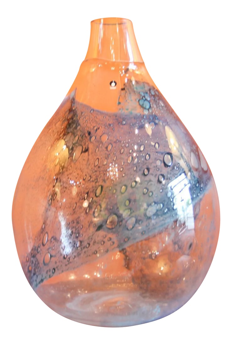 Pukeberg Eva Englund Art Glass Vase: Absolutely stunning, art glass vase by Eva Englund for Pukeberb , Sweden. There are no cracks, or nicks to the vase, in it is nearly perfect for it not be of a small calcium deposit in the bottom of