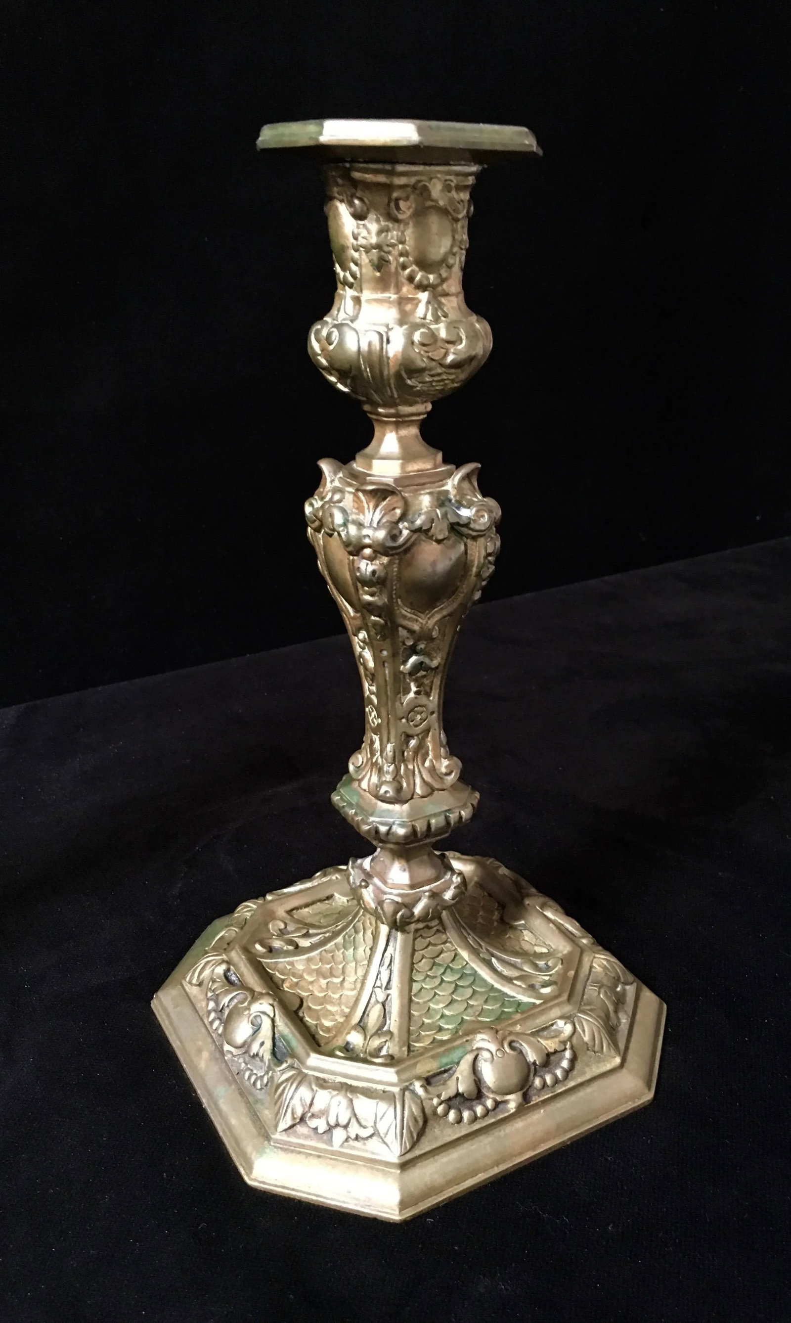 19th Century Rococo Style Brass Candle Sticks - 3