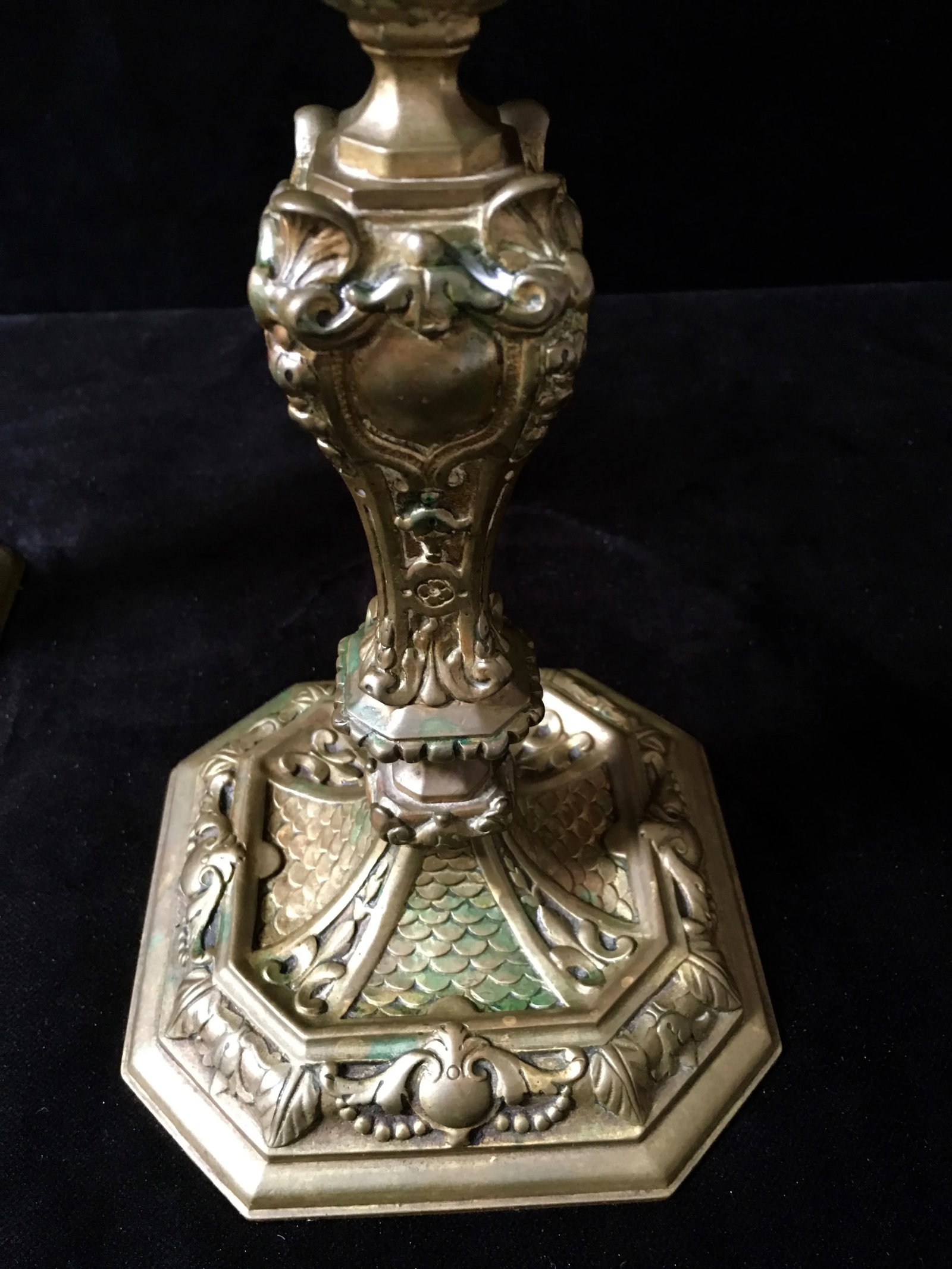 19th Century Rococo Style Brass Candle Sticks - 4