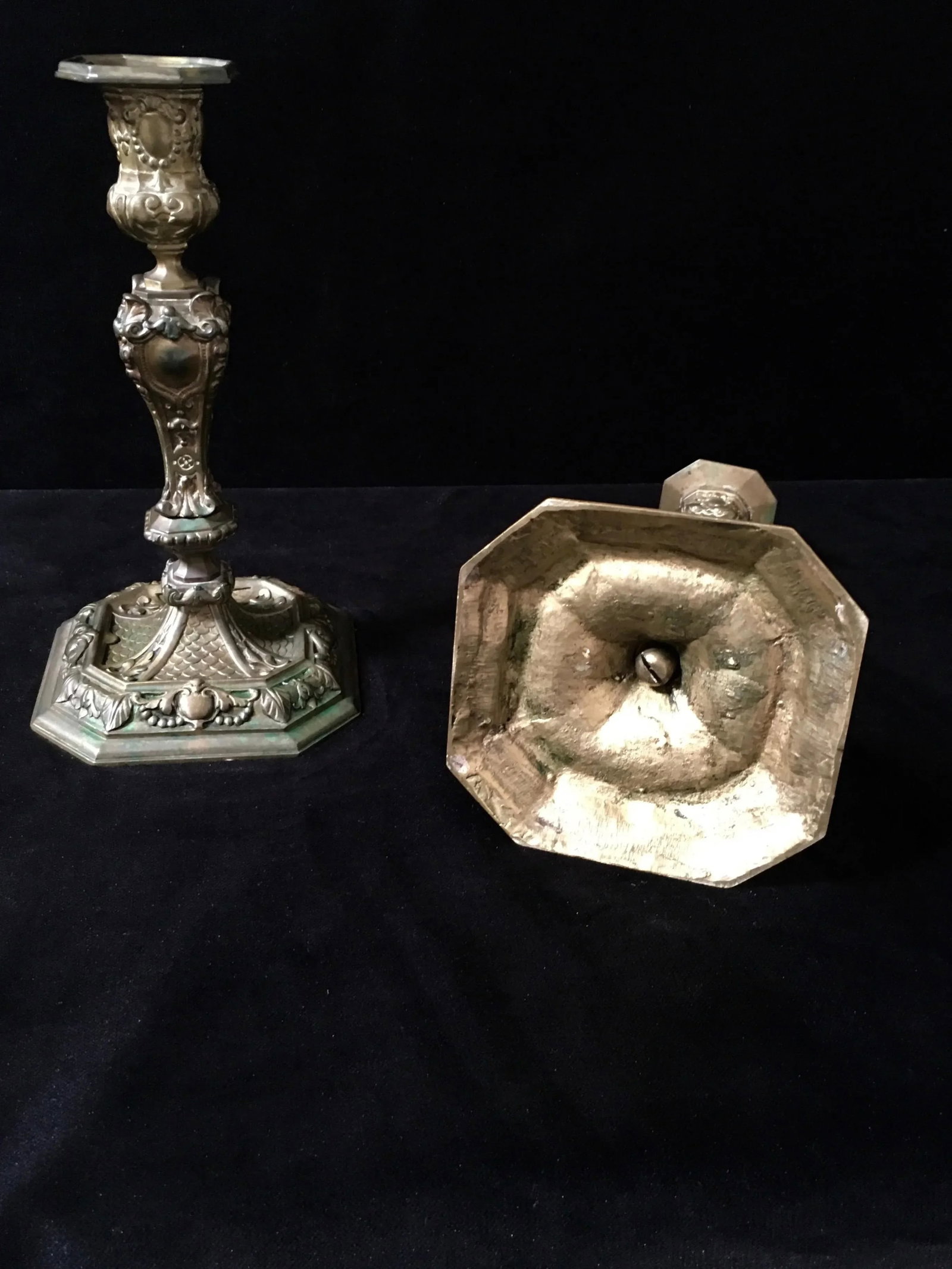 19th Century Rococo Style Brass Candle Sticks - 6