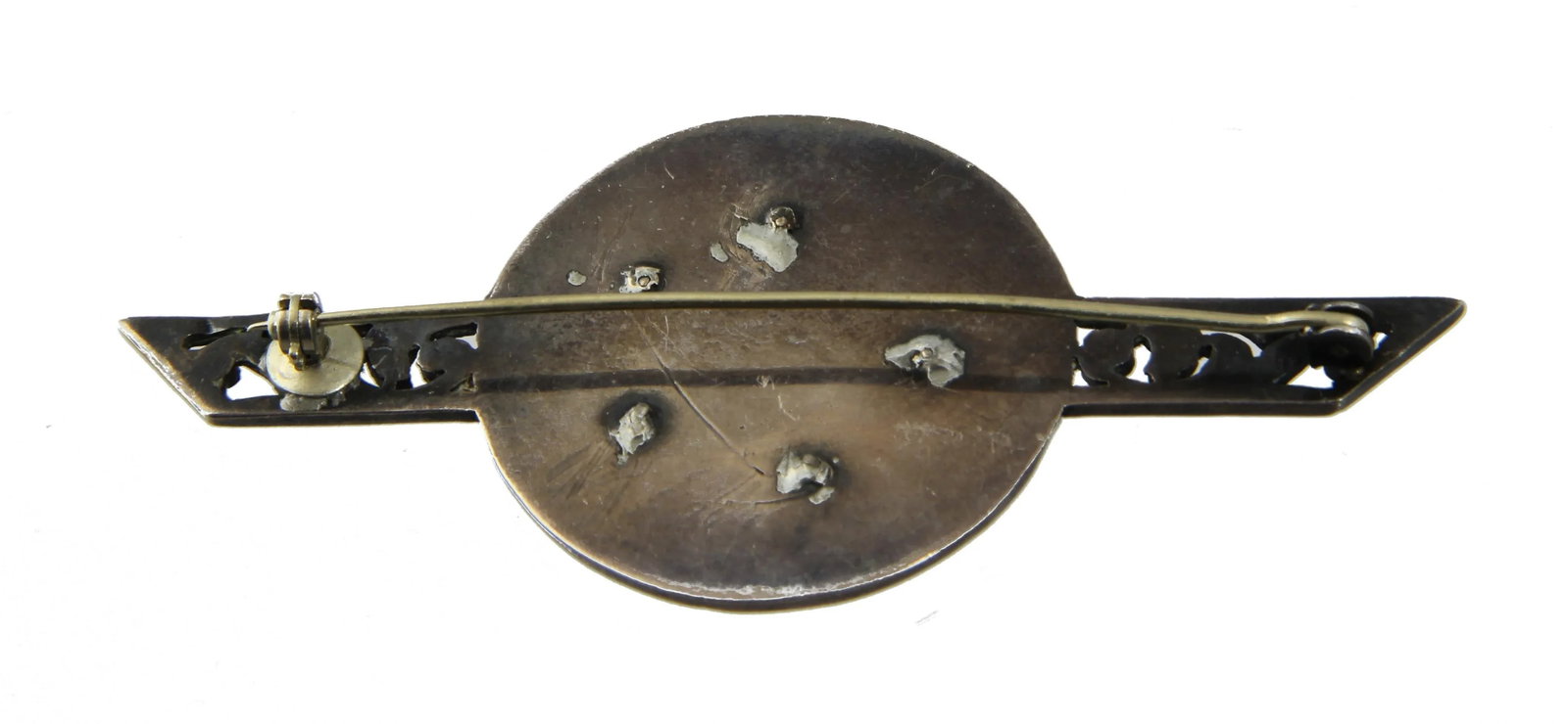 Art Deco Enamel Marcasite Initial Brooch - 2