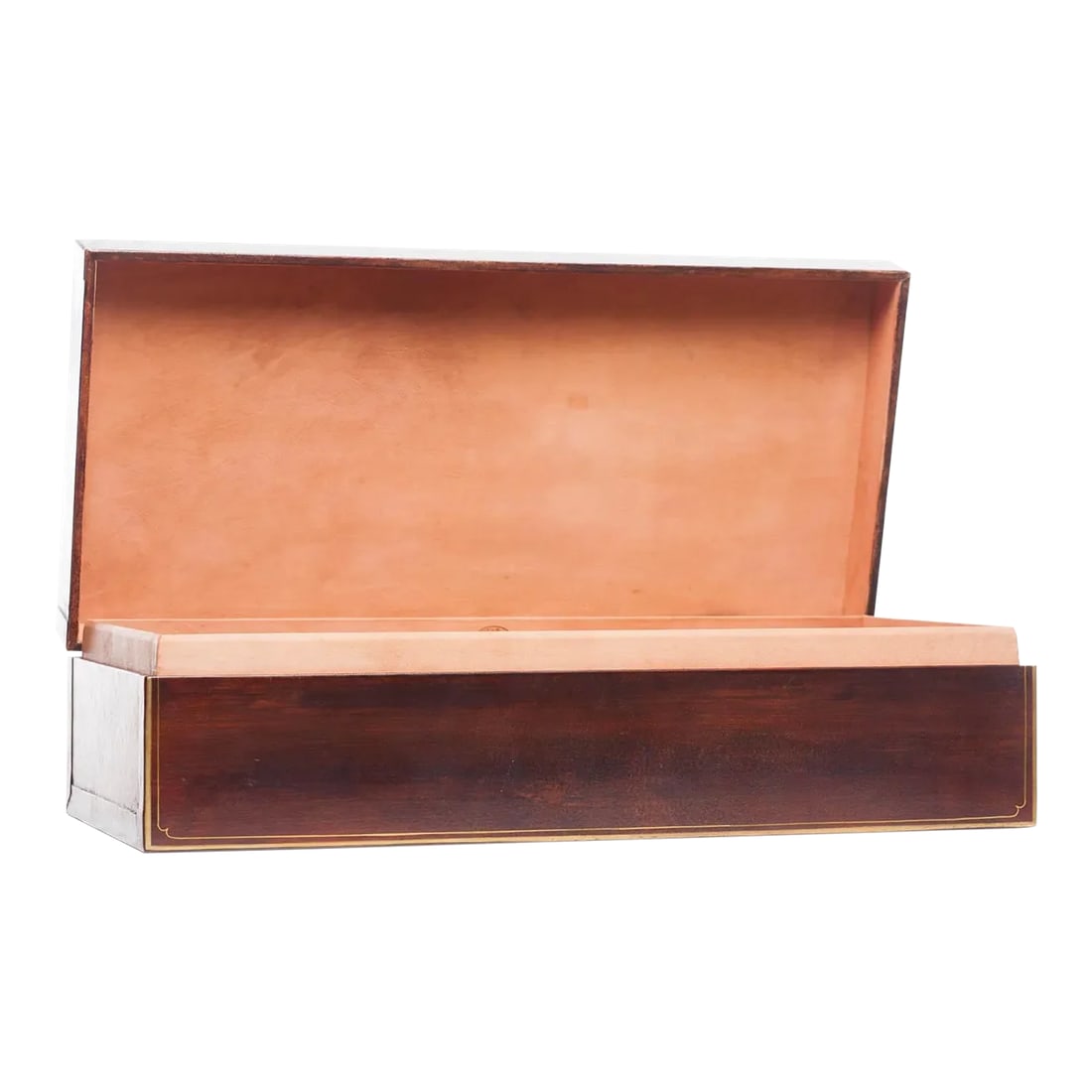 Lawrence & Scott Hand-Painted Mahogany Wide Regalia Leather Box (1 of 7)