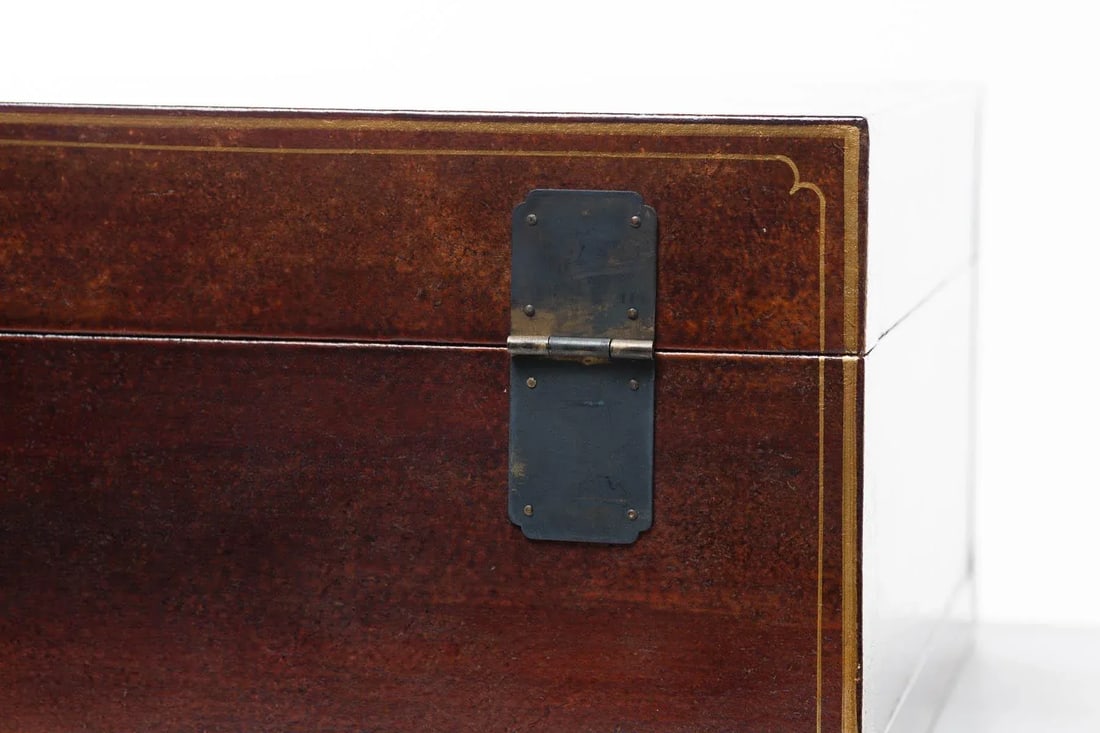 Lawrence & Scott Hand-Painted Mahogany Wide Regalia Leather Box - 6