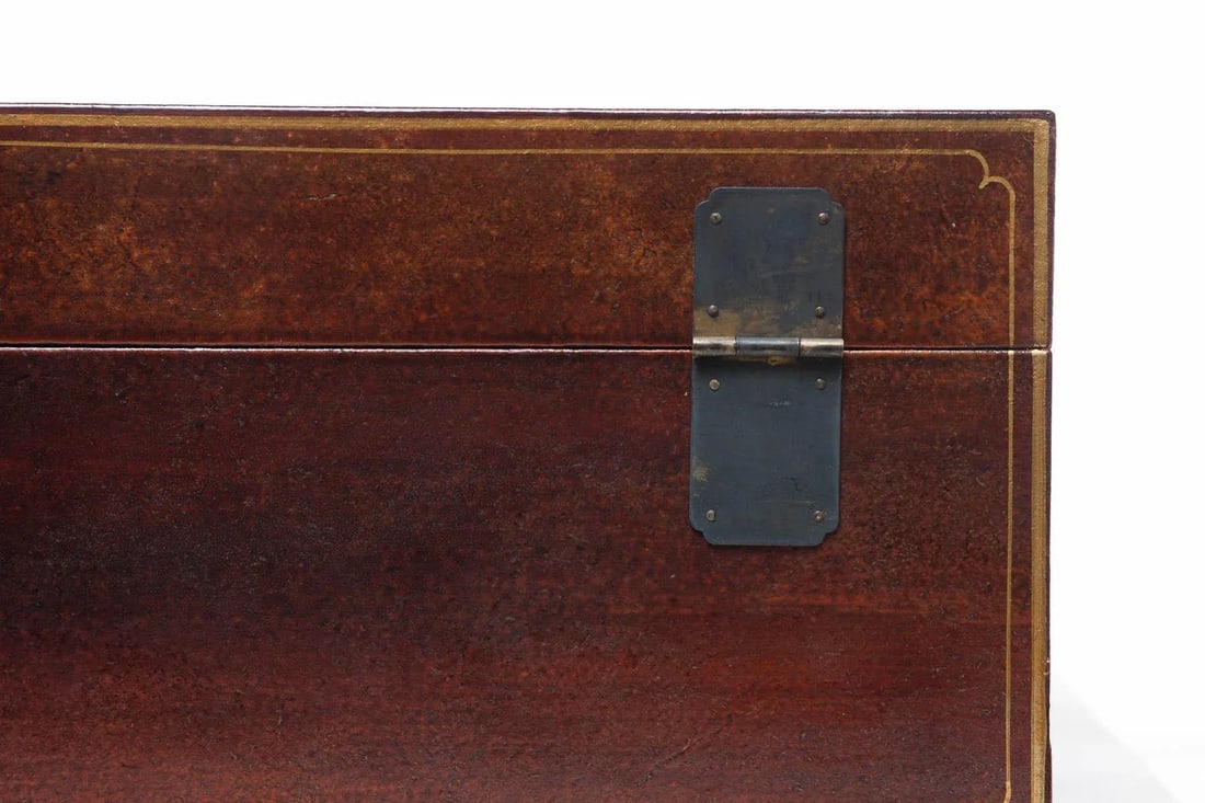 Lawrence & Scott Hand-Painted Mahogany Wide Regalia Leather Box - 7