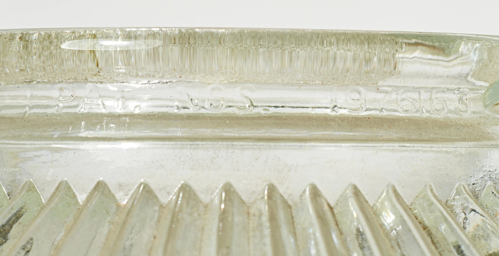 Pair of Mid 20th Century Chrome Ceiling or Wall Mount Industrial Lights With Cut Glass Hollophane Sh - 9