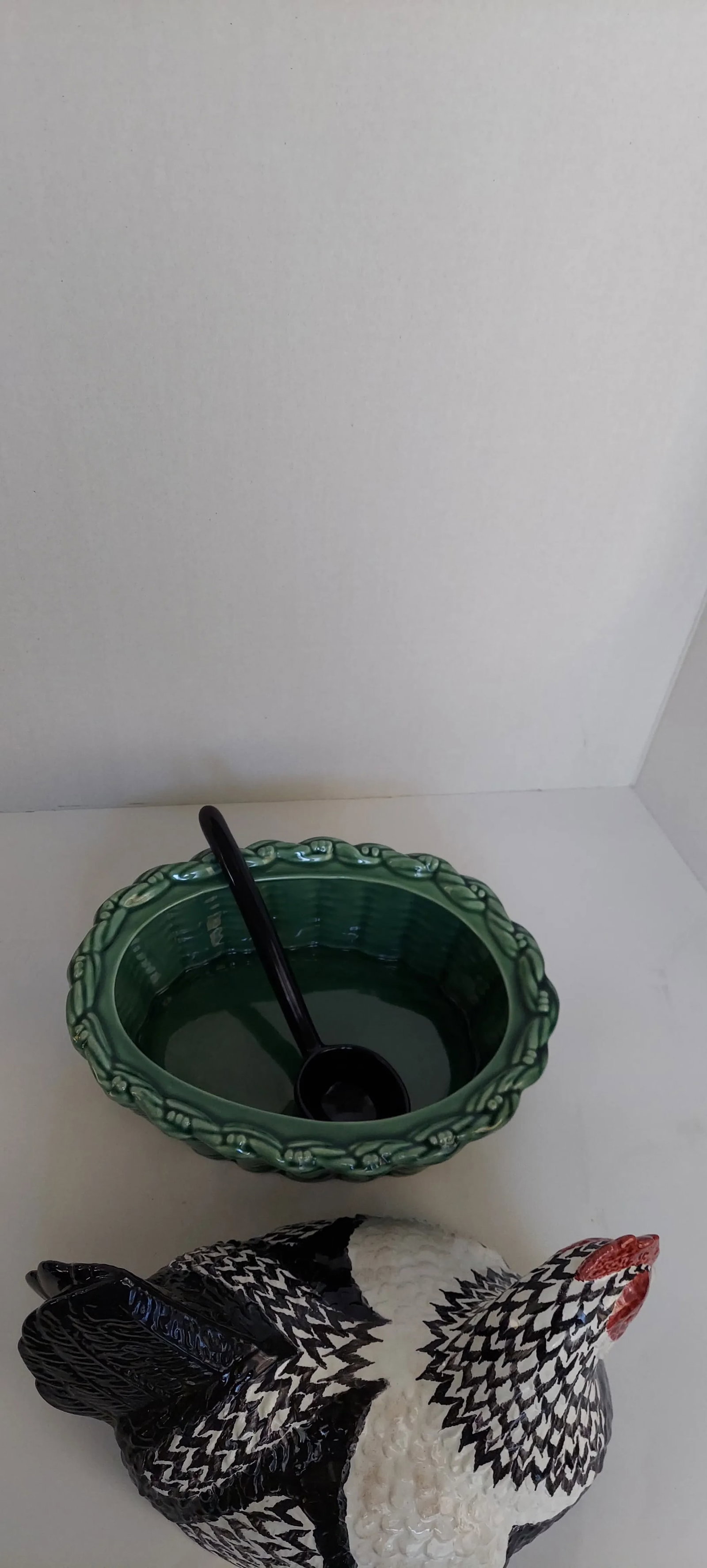 Late 20th Century French Hen Tureen With Ladle Made by Bordallo Pinhiero in Portugal - 5