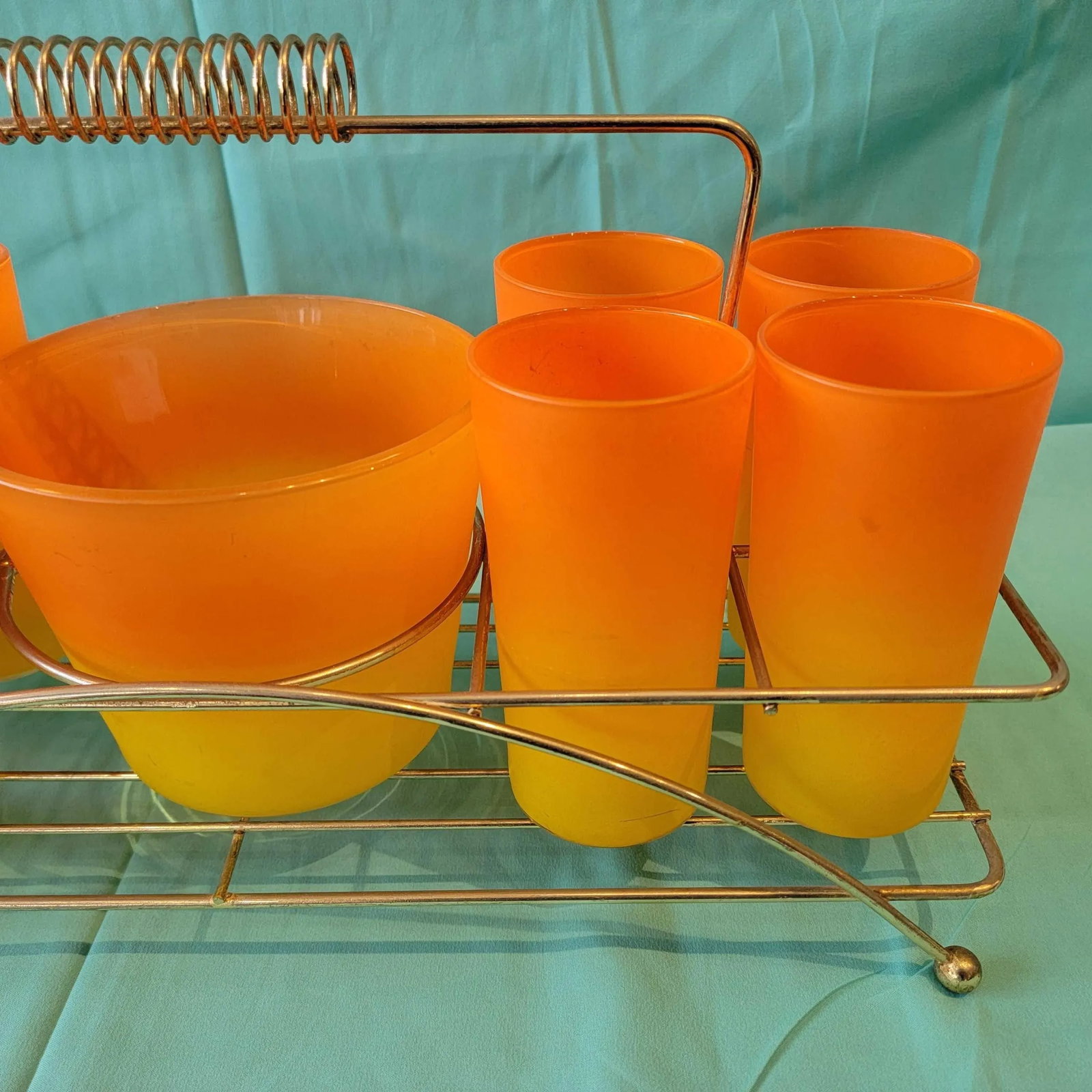 1950s Mid Century Blendo Ombre Glass Set and Ice Bucket Set- 10 Pieces - 3