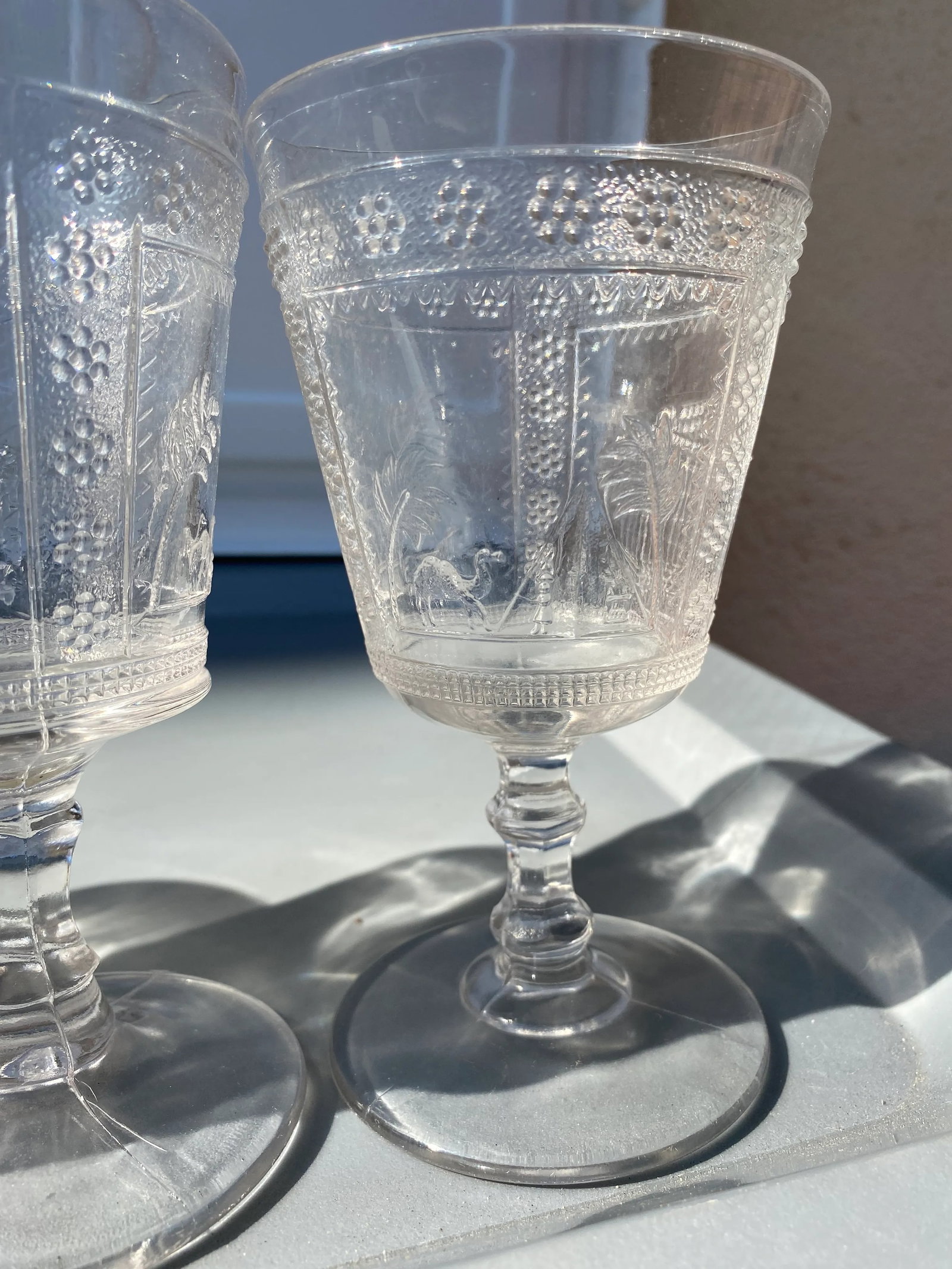 19th Century "Egyptian" Dishes Goblets- Early American Pattern Glass- 21 Pieces - 3