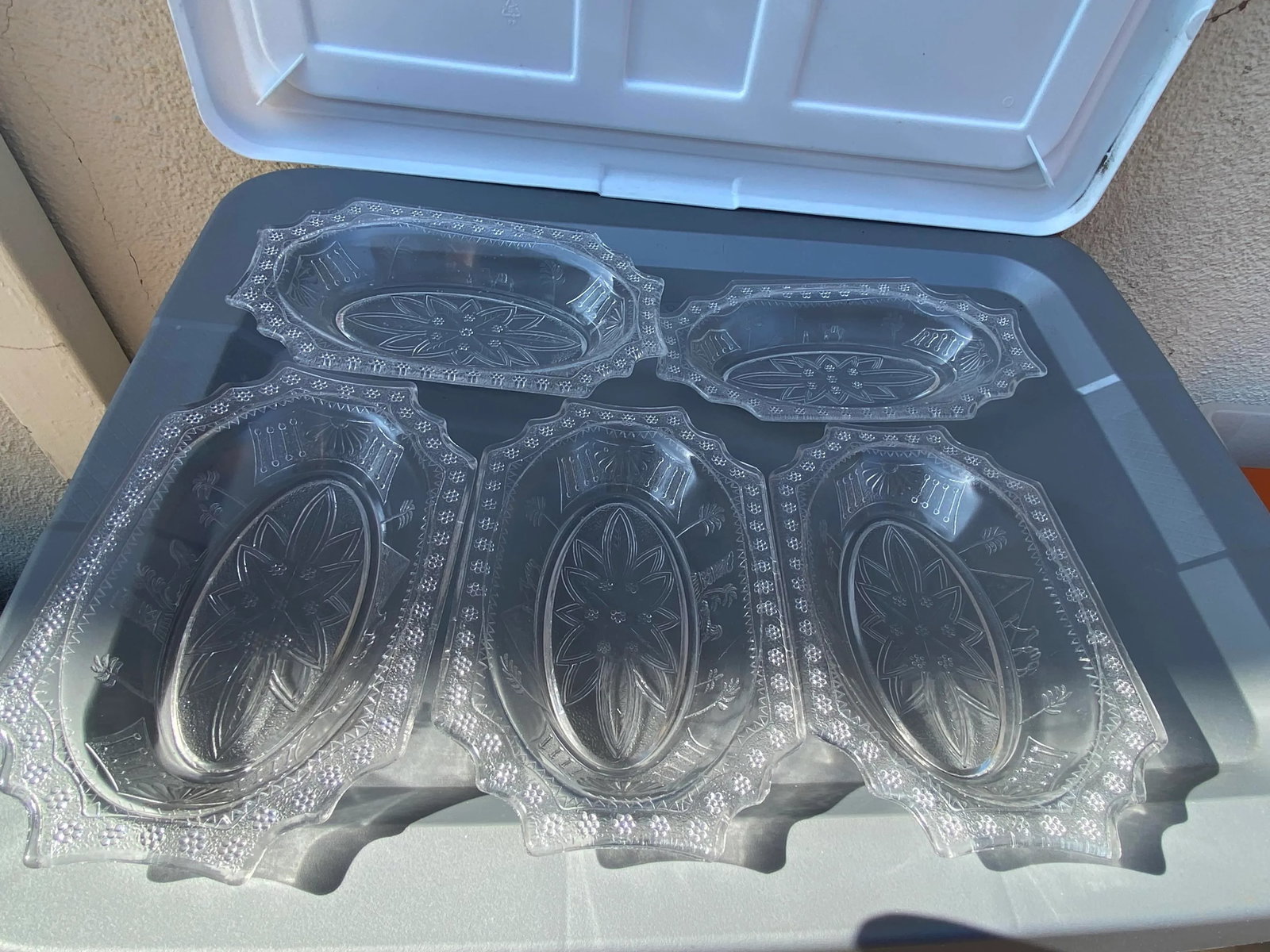 19th Century "Egyptian" Dishes Goblets- Early American Pattern Glass- 21 Pieces - 4