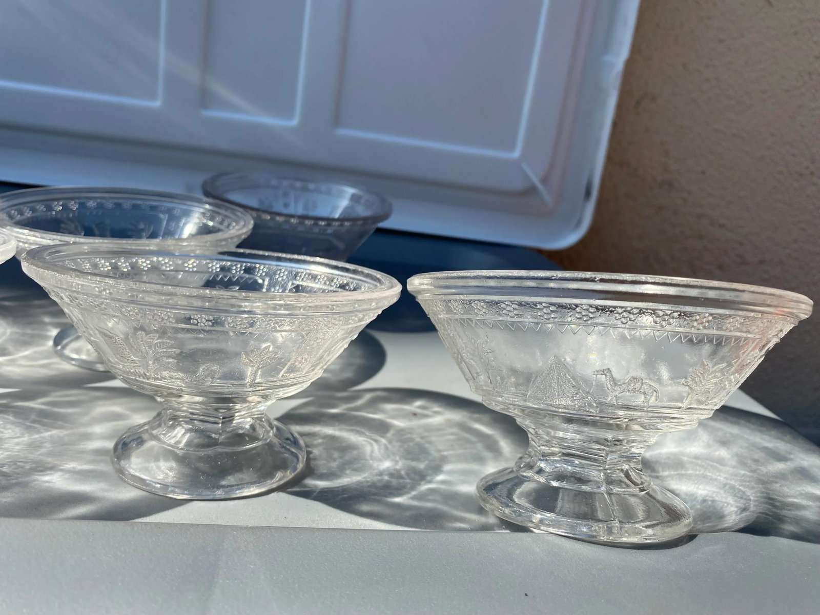 19th Century "Egyptian" Dishes Goblets- Early American Pattern Glass- 21 Pieces - 6