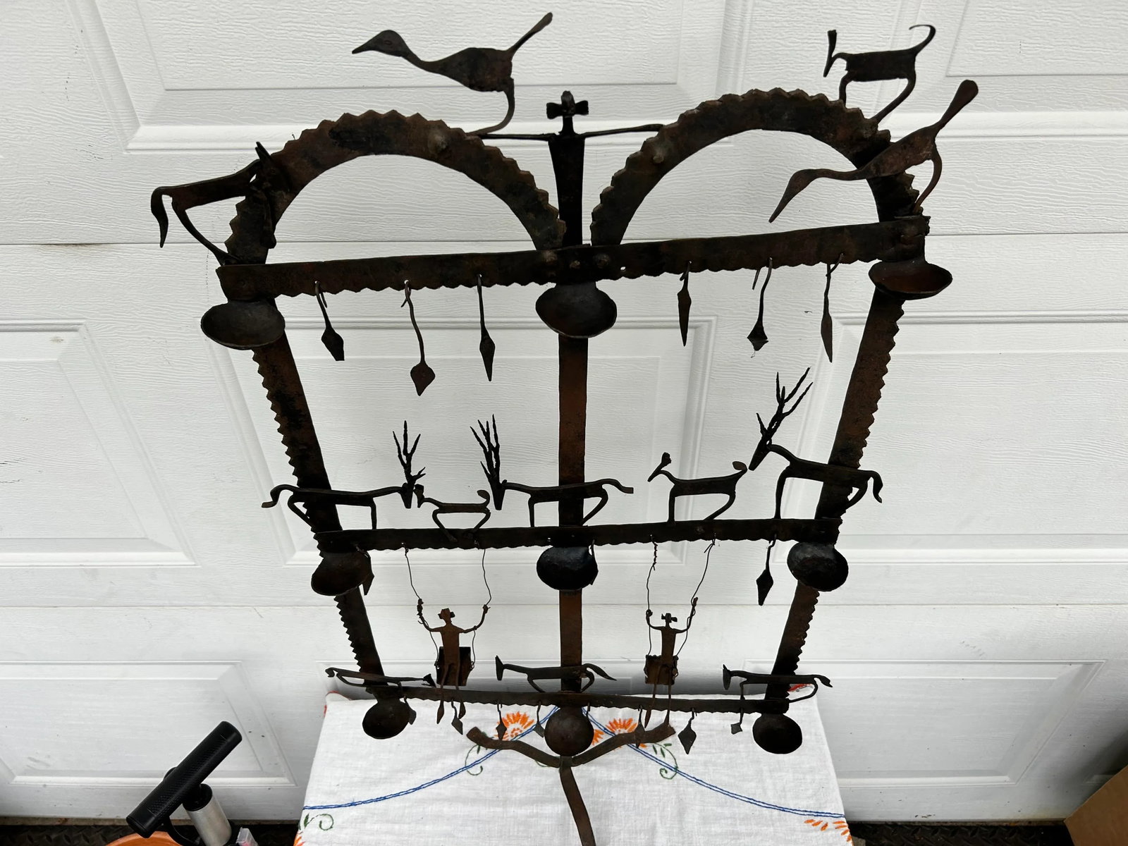 Mid 20th Century Moroccan Iron Candle Screen - 2
