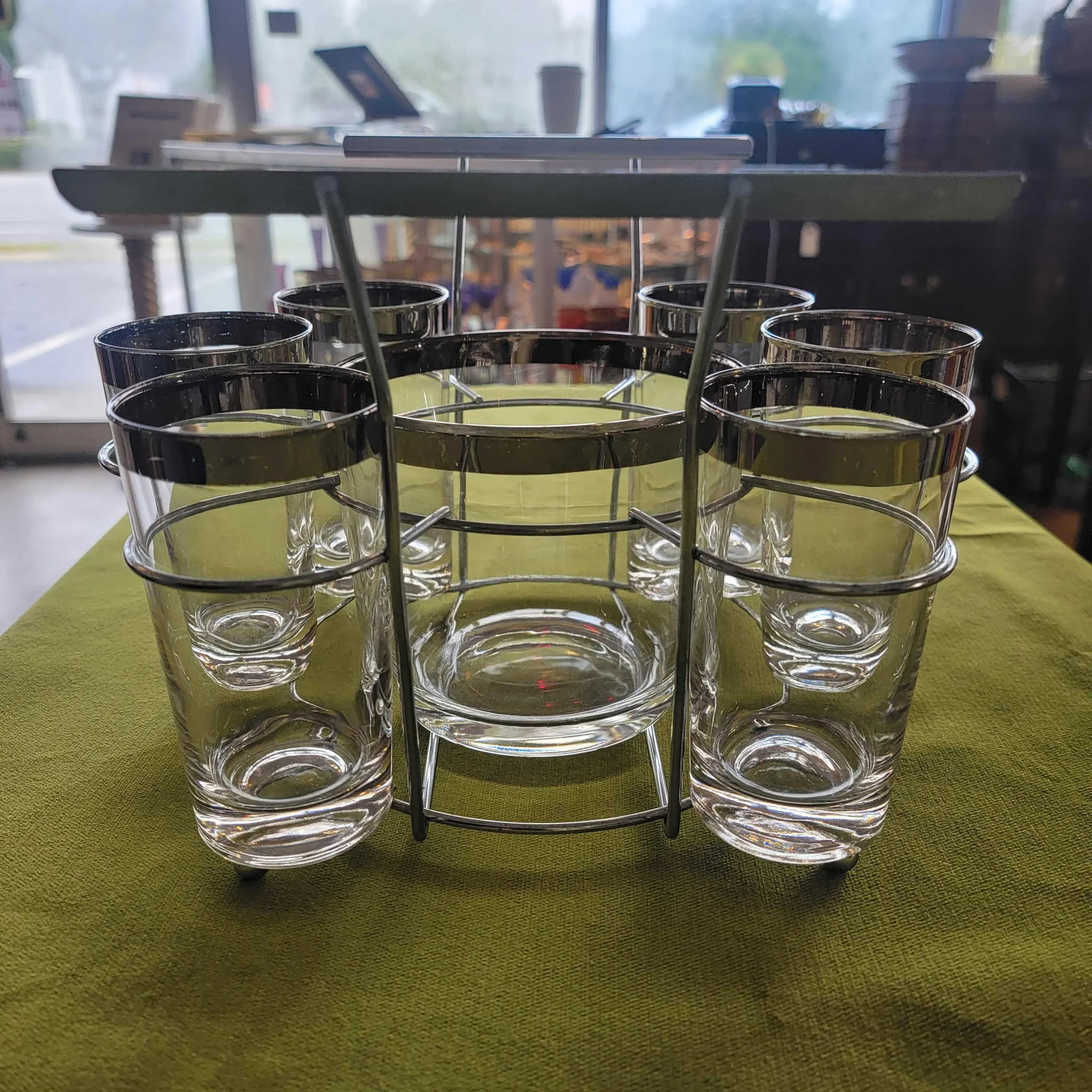 Vintage Dorothy Thorpe Ice Bucket and Highball Glasses Set- 7 Pieces - 3