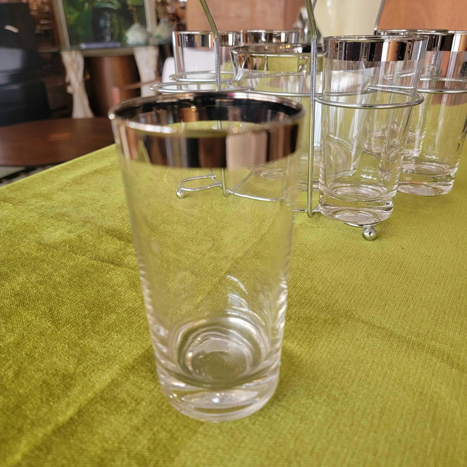 Vintage Dorothy Thorpe Ice Bucket and Highball Glasses Set- 7 Pieces - 9