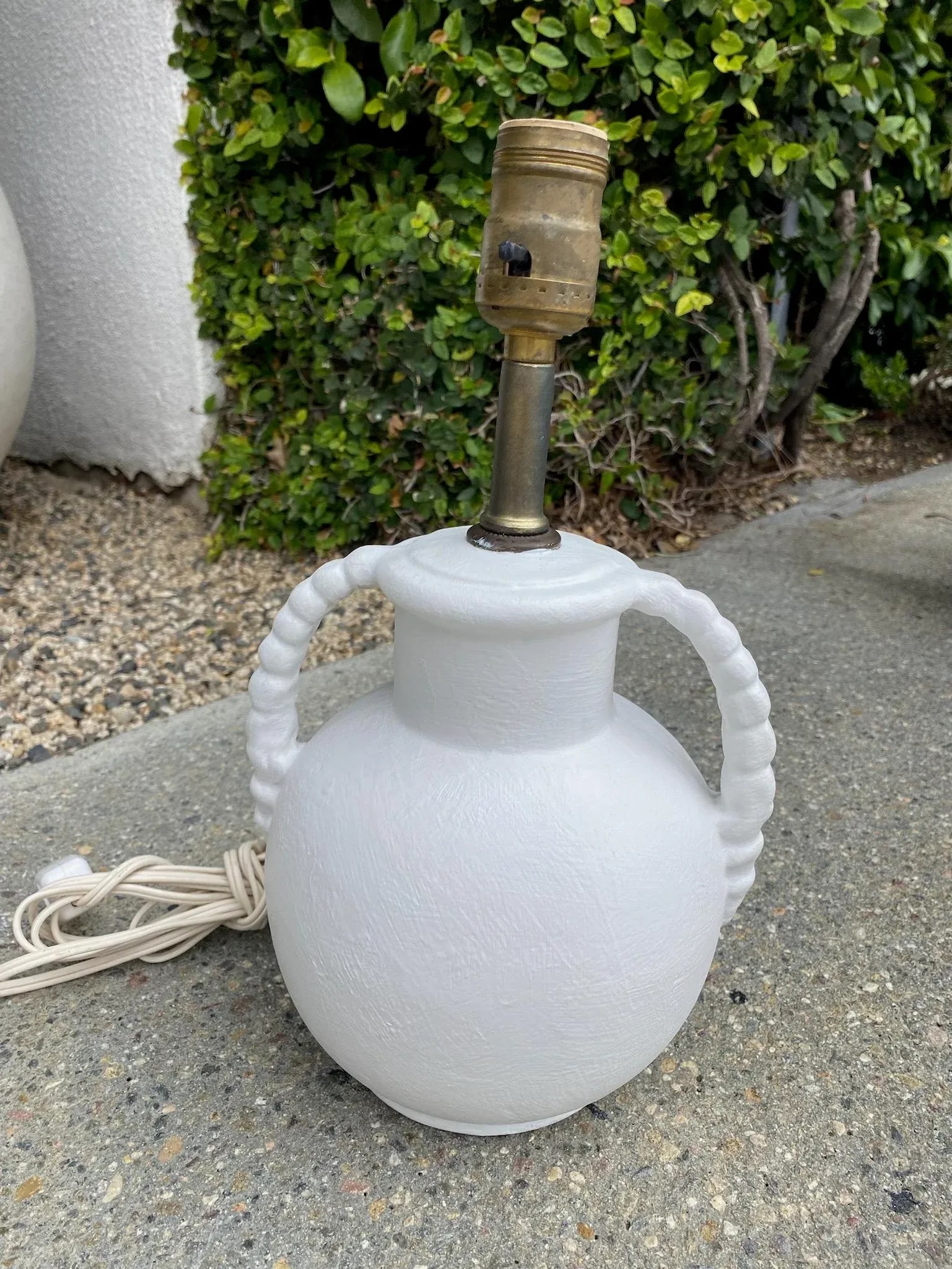 Mid 20th Century Mini Ceramic Lamp With Pleated Shade - 7
