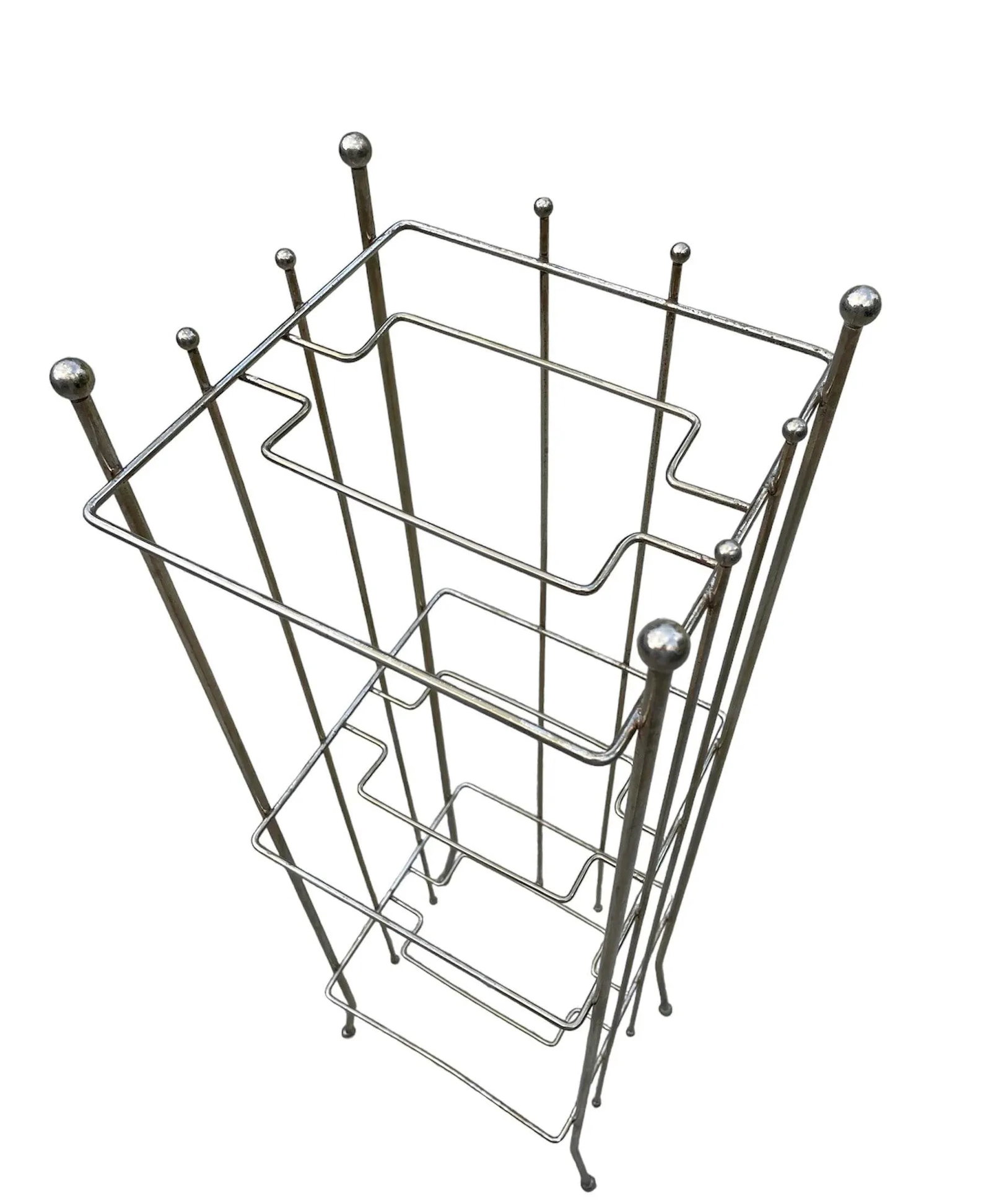 Vintage 1960s Silver-Metallic Stand - 9