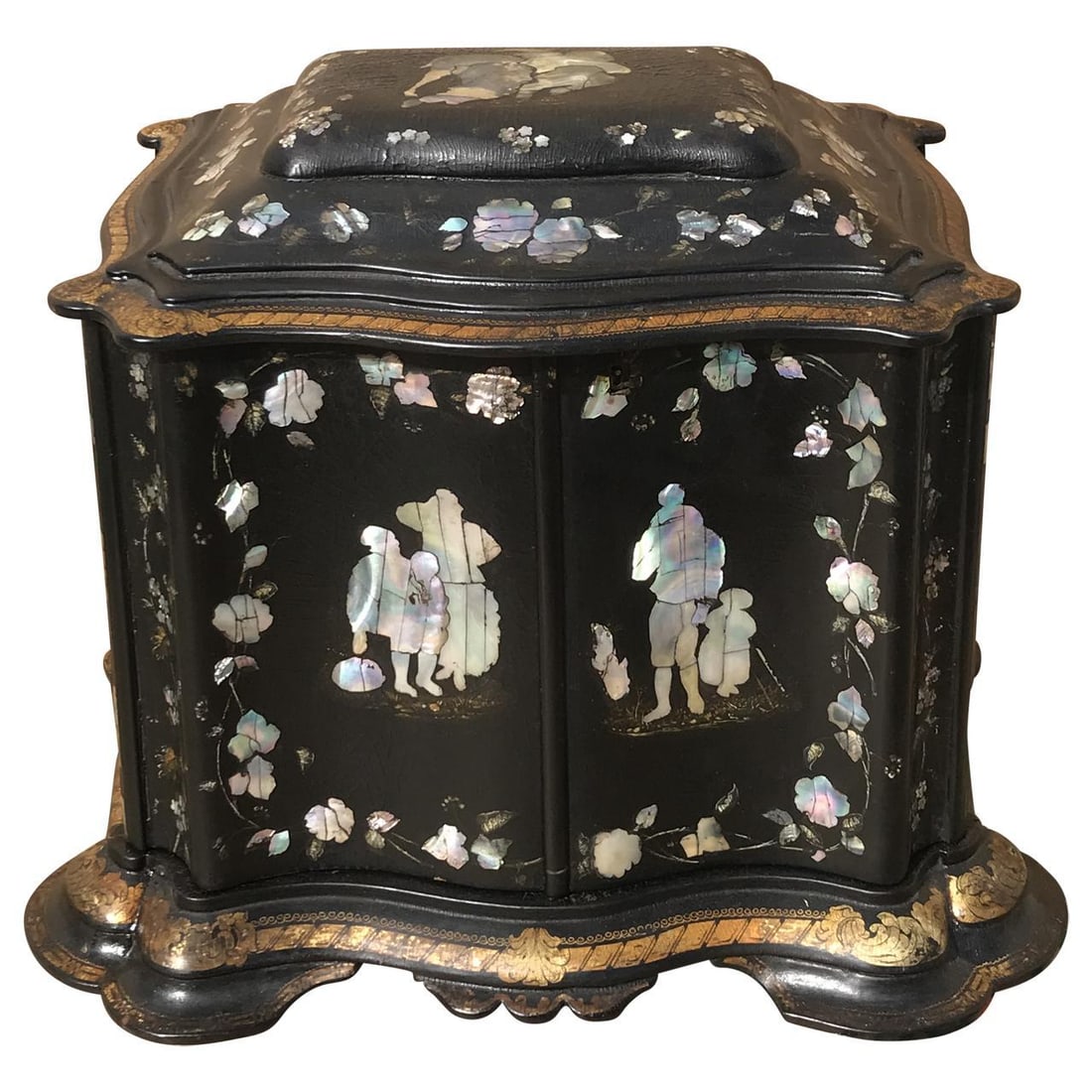 19th C. English Papier Mache Jewelry Box - 5
