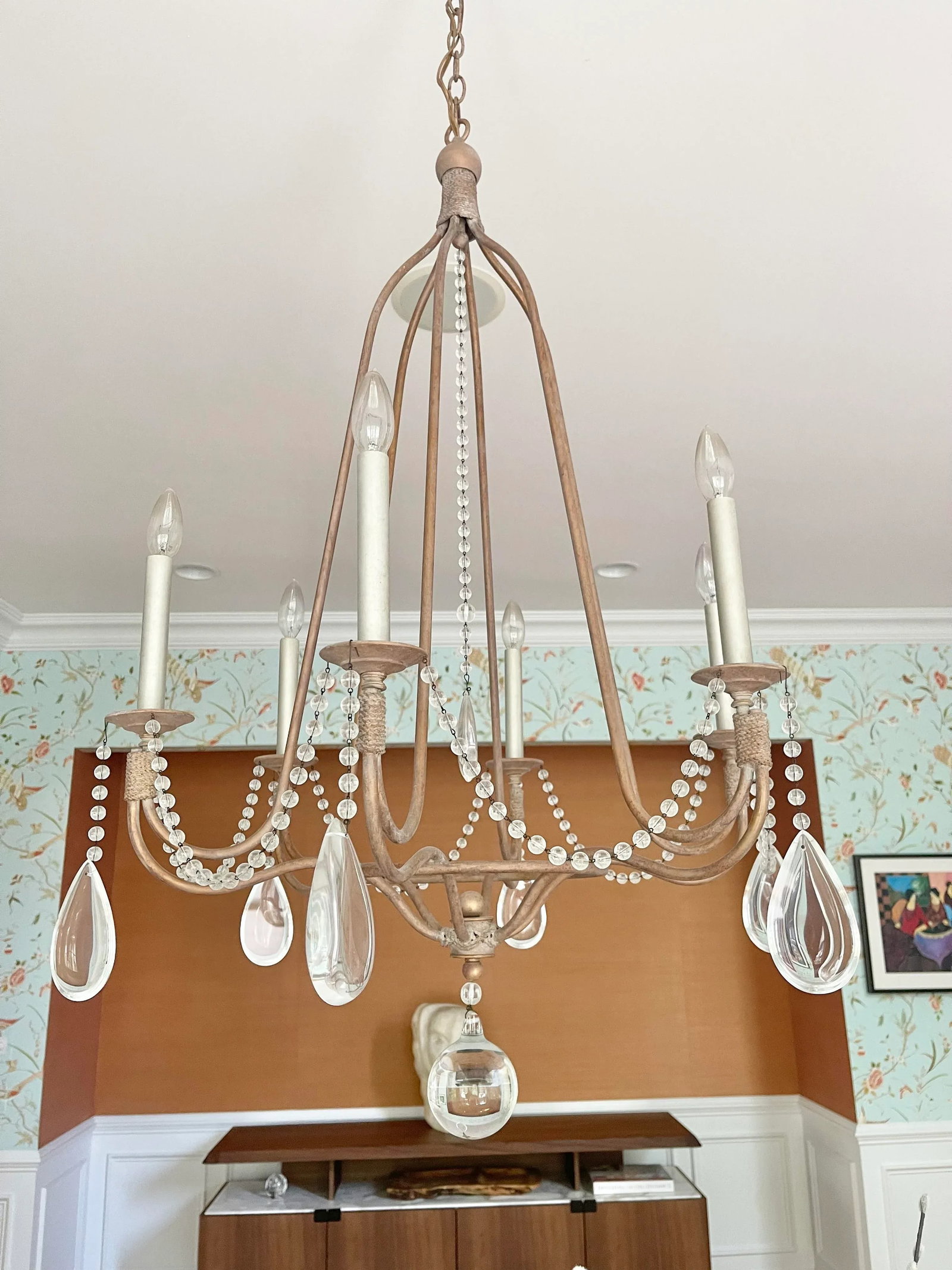 2000s Hart Associates Birdcage Crystal Chandelier - 12