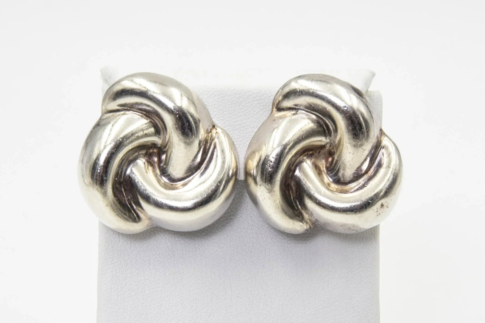 Mexican Sterling Silver Knot Clip-on Earrings - 2 Pieces - 2