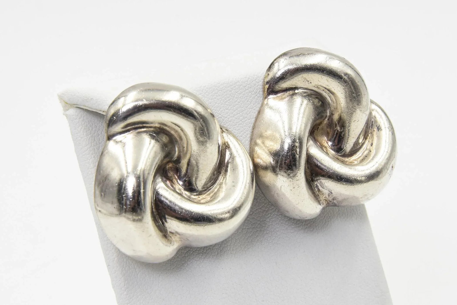 Mexican Sterling Silver Knot Clip-on Earrings - 2 Pieces - 3