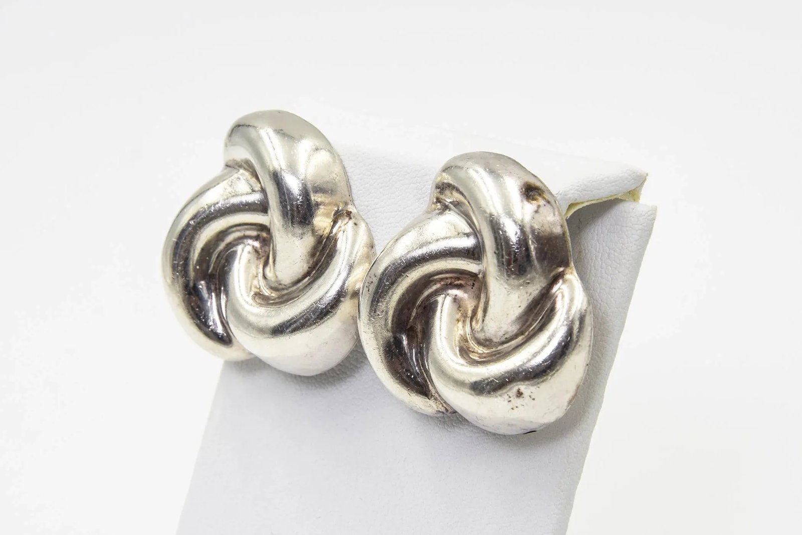 Mexican Sterling Silver Knot Clip-on Earrings - 2 Pieces - 4