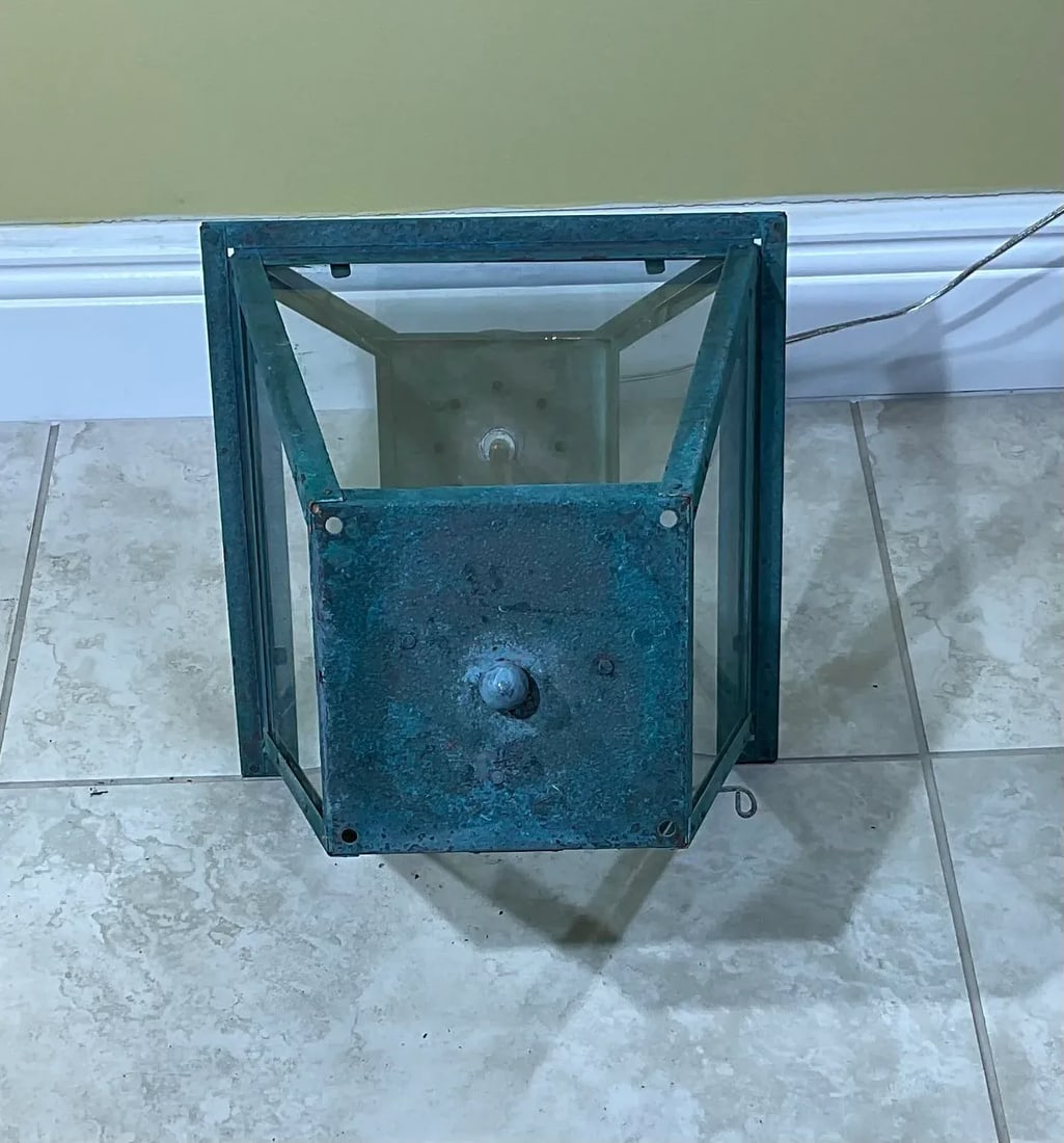 Vintage Four-Sides Hanging Copper Lantern - 10