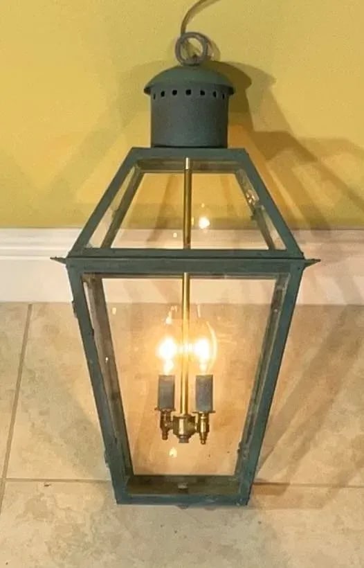 Vintage Four-Sides Hanging Copper Lantern - 2