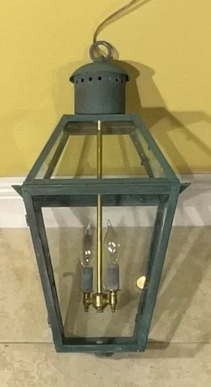 Vintage Four-Sides Hanging Copper Lantern - 3