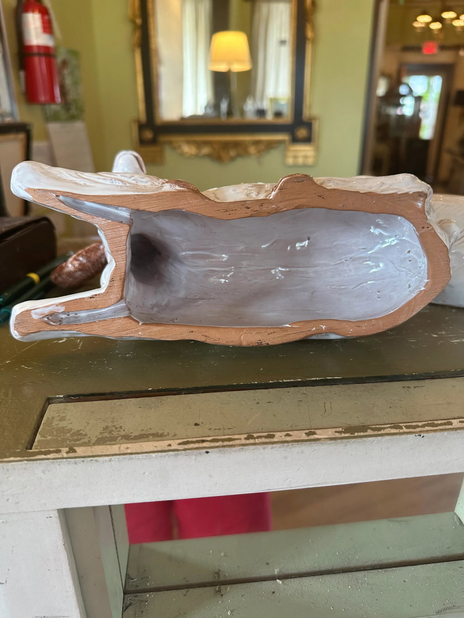 Mid 20th Century Italian Glazed Terra Cotta Rams- a Pair - 4