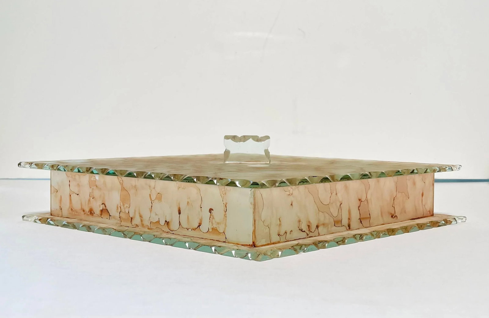 1980s Vintage Creazioni Silvestri Murano All Glass Covered Box - 2
