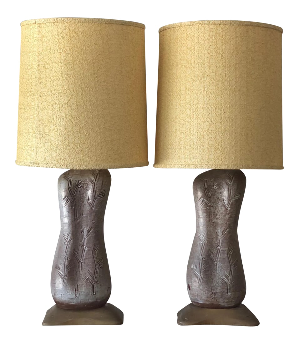 1950s Mid-Century Modern Design Technics Ceramic Lamps - a Pair (1 of 12)