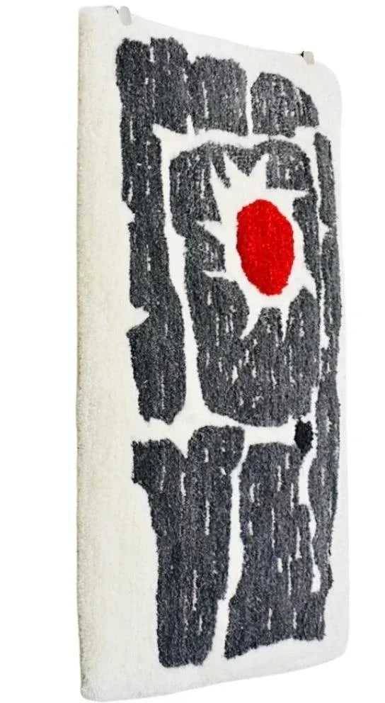 Mid Century Modern Scandinavian Calder Miro Style Handmade Tufted Abstract Art Textile Wall Hanging - 2