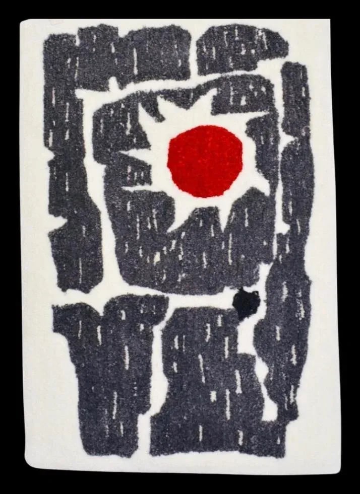 Mid Century Modern Scandinavian Calder Miro Style Handmade Tufted Abstract Art Textile Wall Hanging - 8