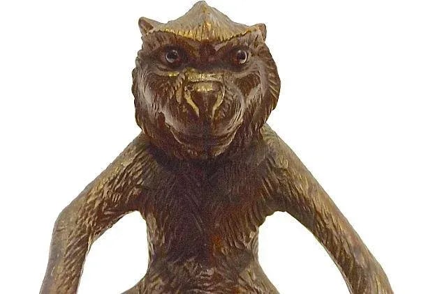 Antique Black Forest Monkey Leather Tobacco Jar - 5